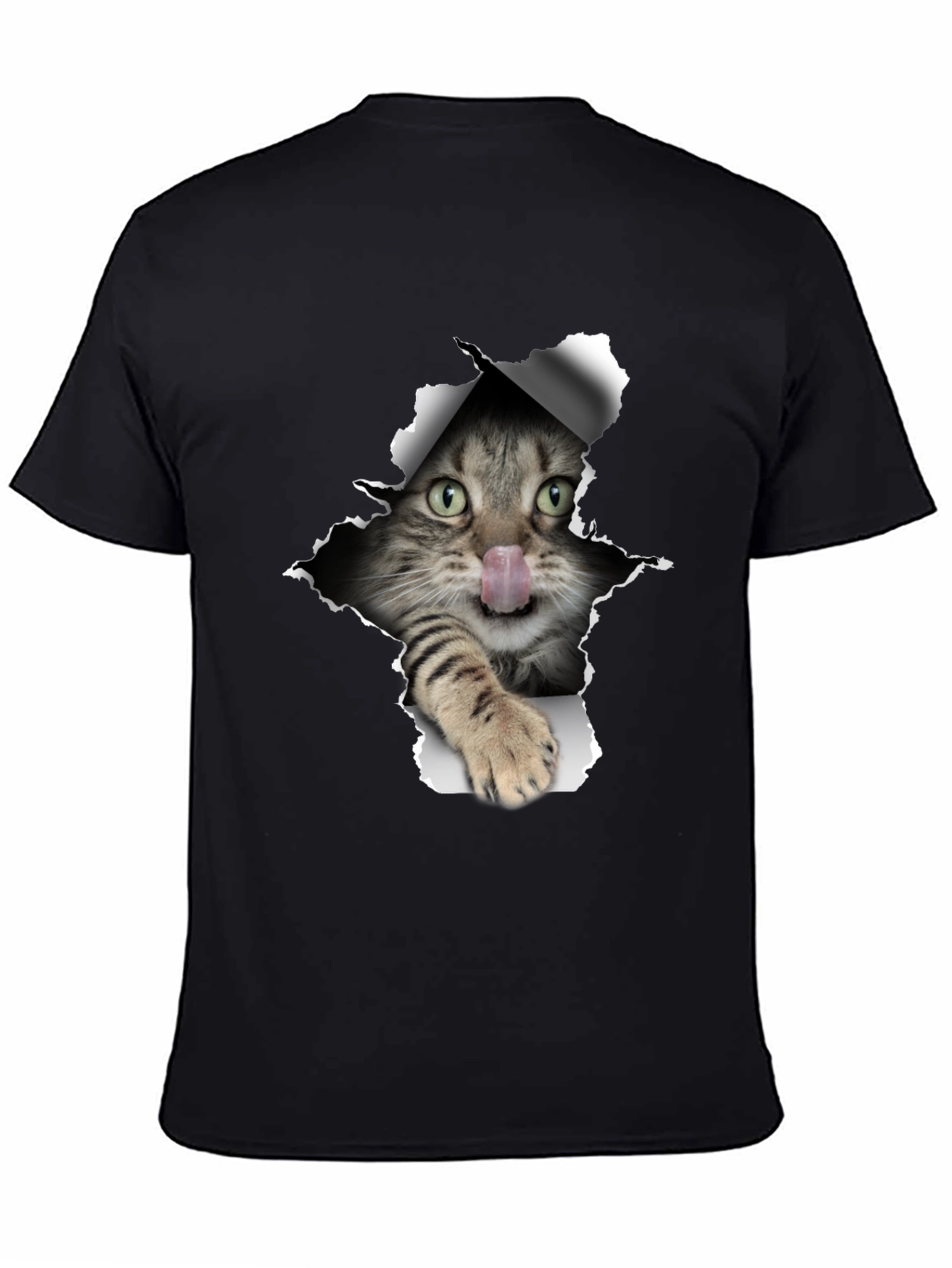 Black Cat Graphic Black T-Shirt view 4