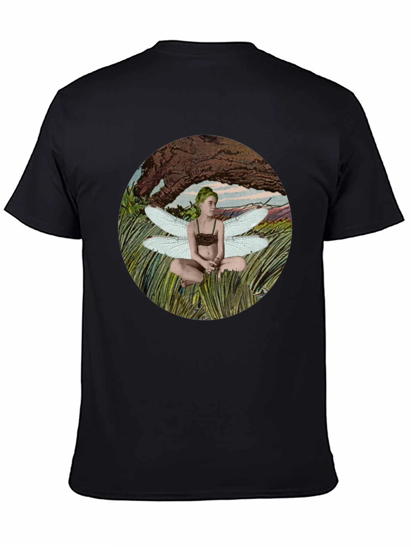 Black Fairy Wings Graphic T-Shirt - Black view 4