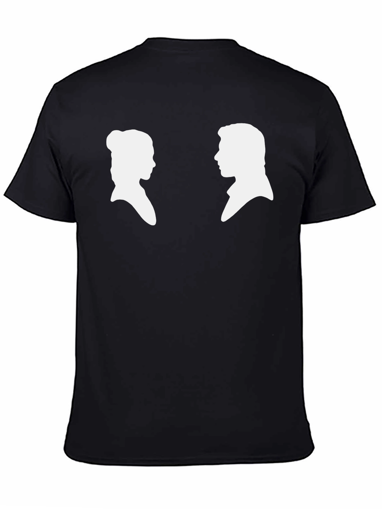 Black Silhouette Couple Graphic Tee - Black view 4