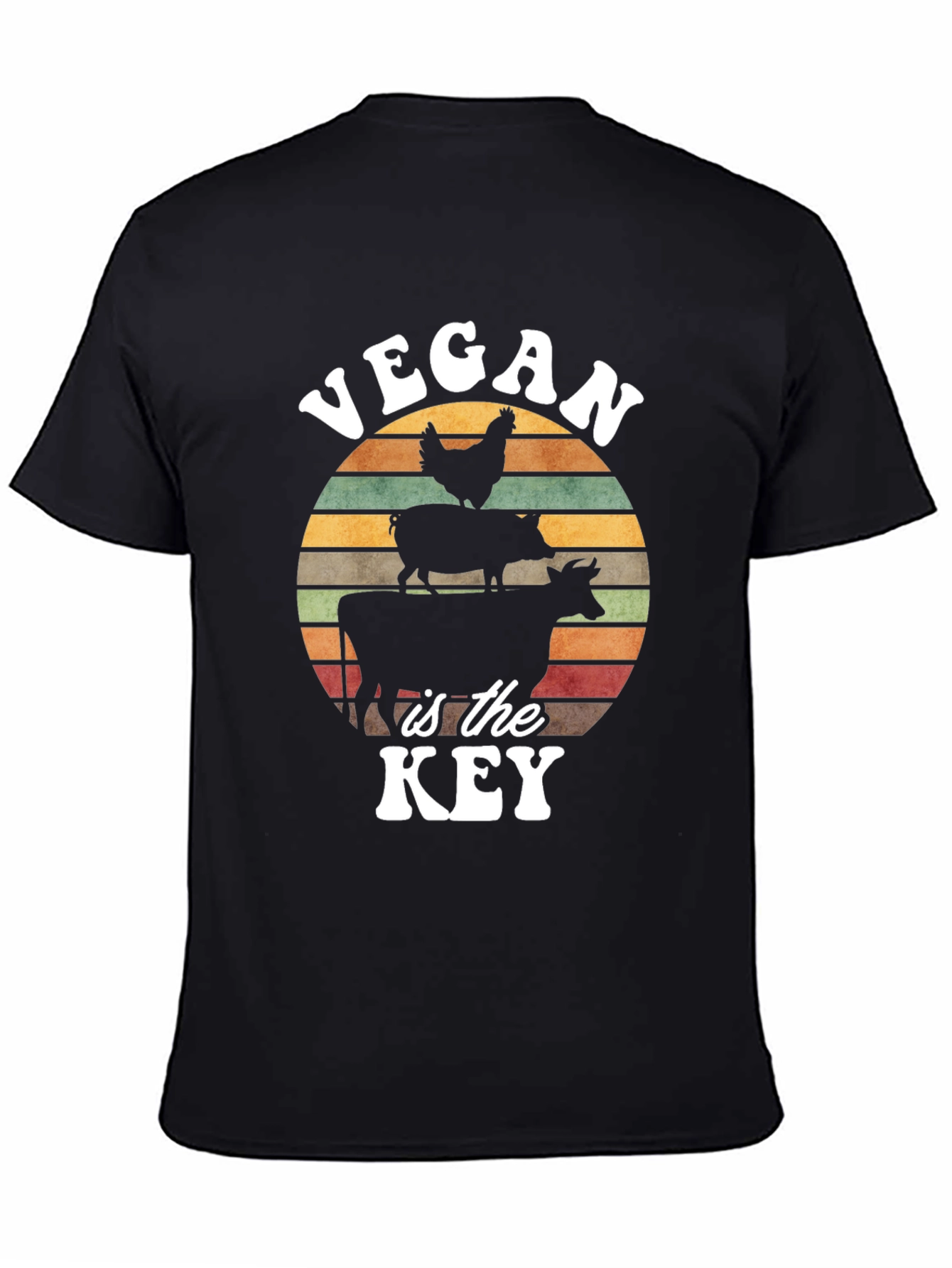 Black Vegan is the Key T-Shirt view 4