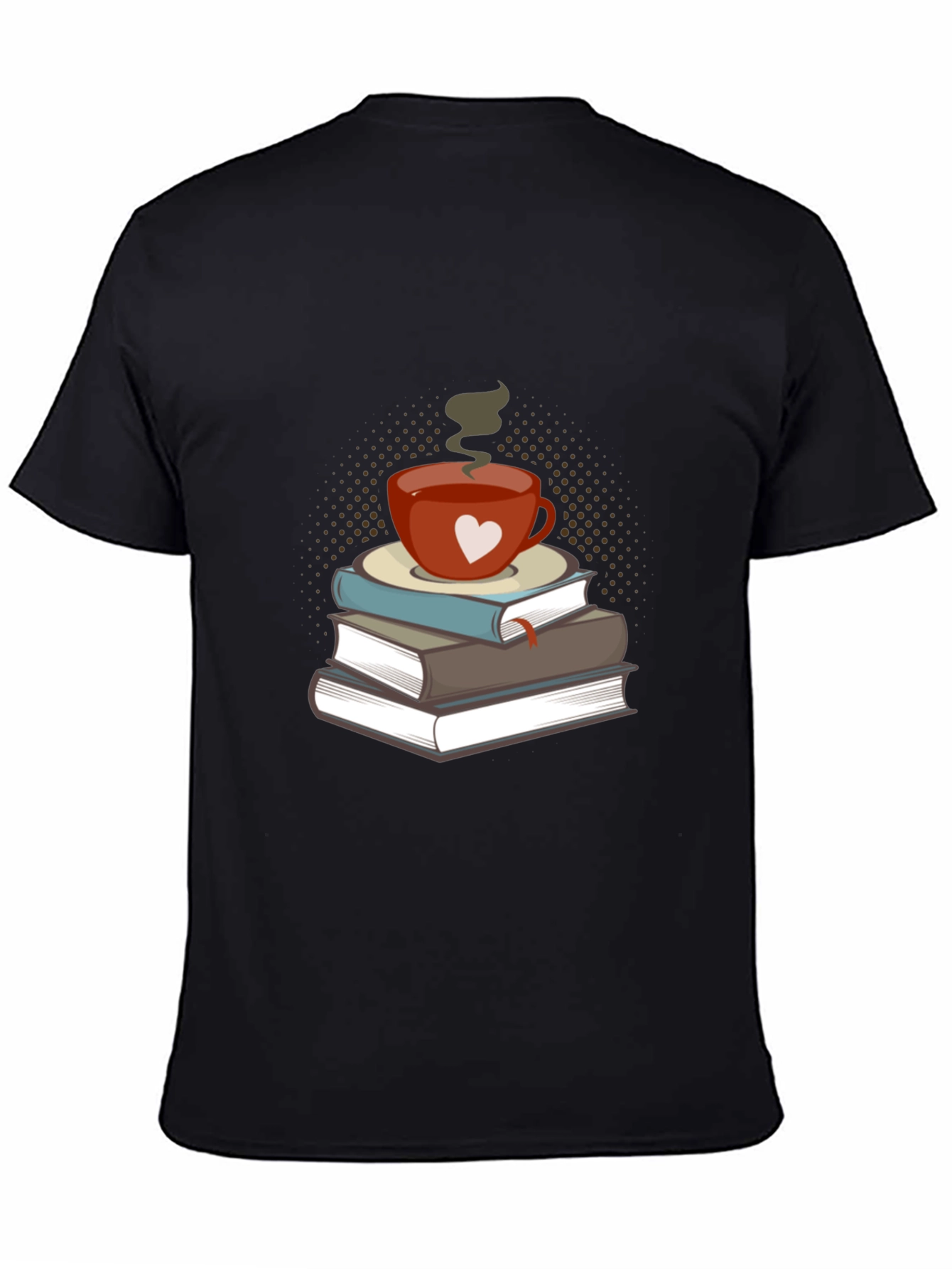 Black Book Lover's Tee: Coffee & Books Design view 4
