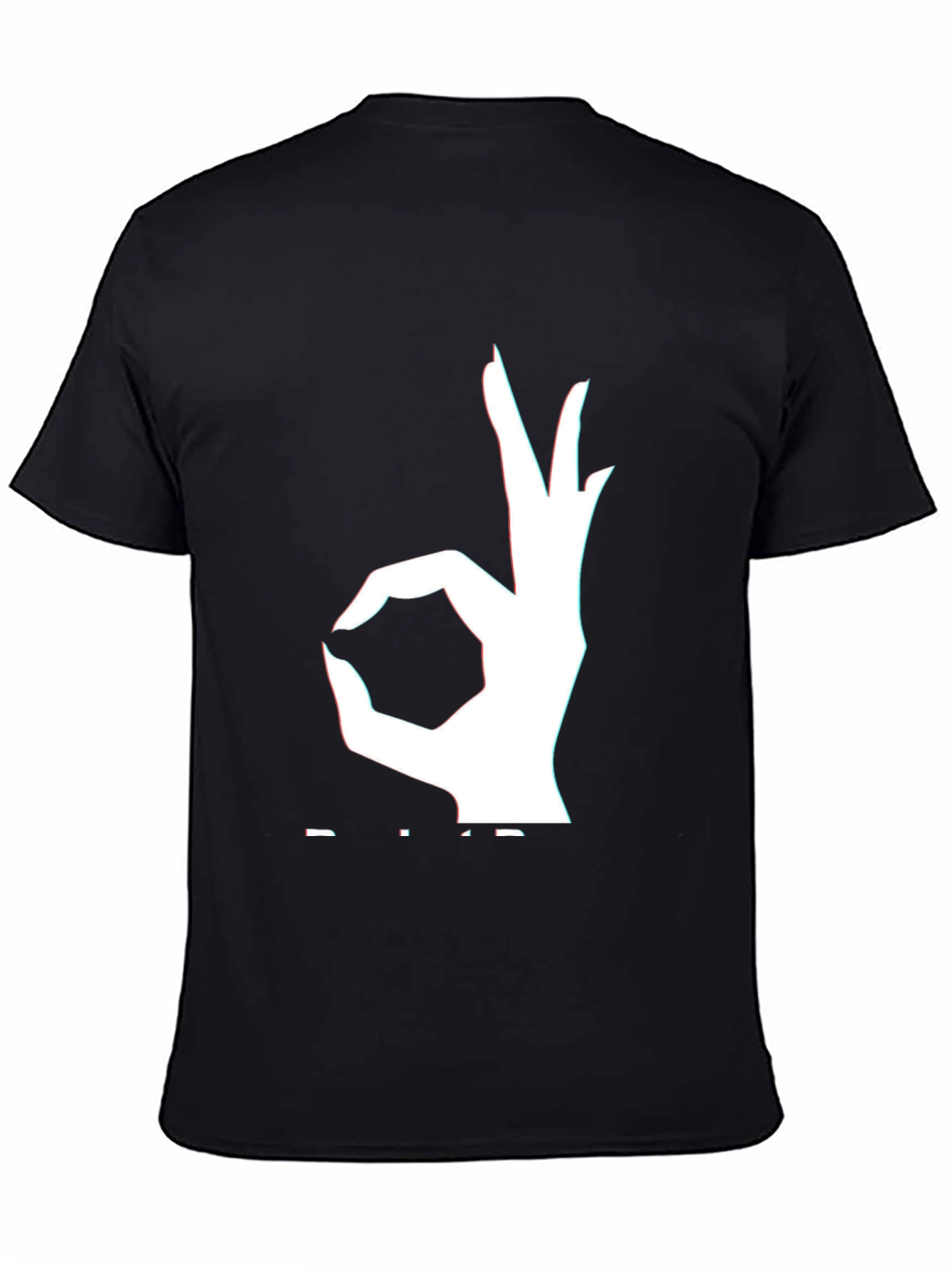 Black Trendy OK Sign Graphic Black T-Shirt view 4