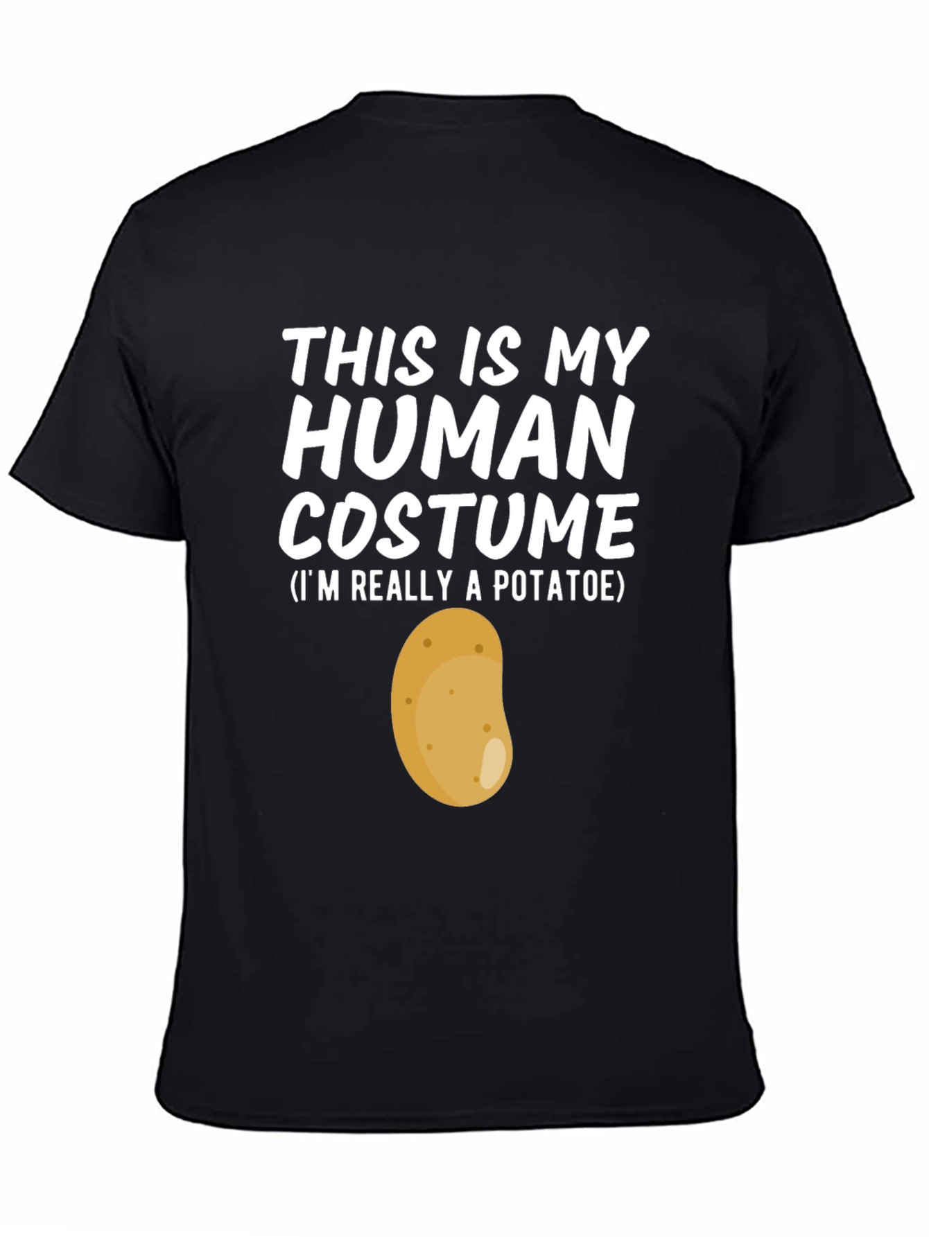 Black Funny Potato Costume T-Shirt view 4