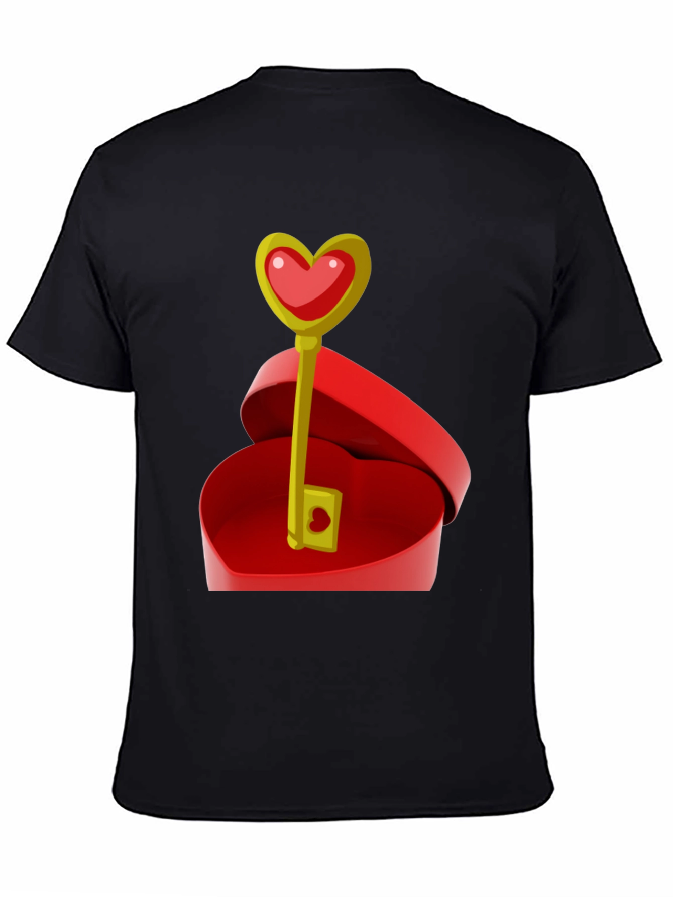 Black Heart Key Graphic Tee - Unlock Your Love! view 4