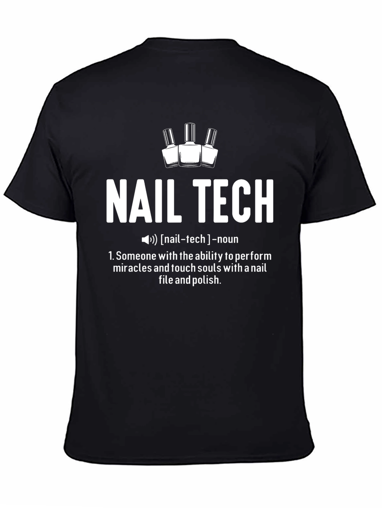 Black Nail Tech Definition Graphic Tee view 4