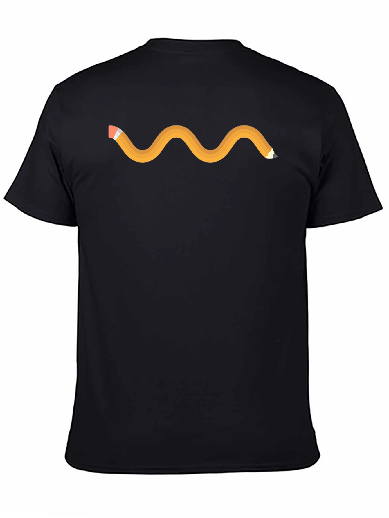 Black Wavy Pencil Graphic Tee - Black view 4