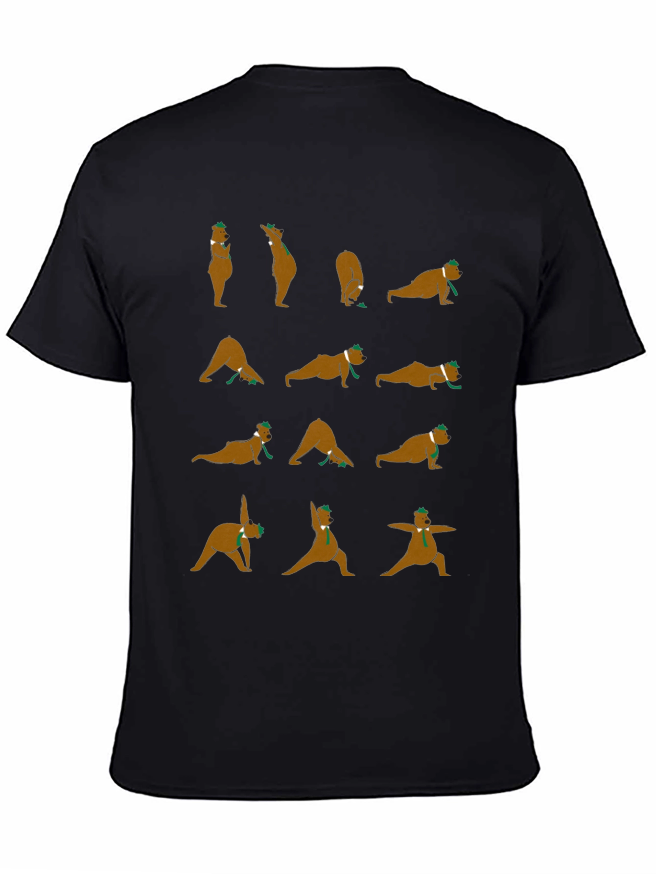 Black Yoga Bear Graphic Tee - Black Cotton Blend view 4