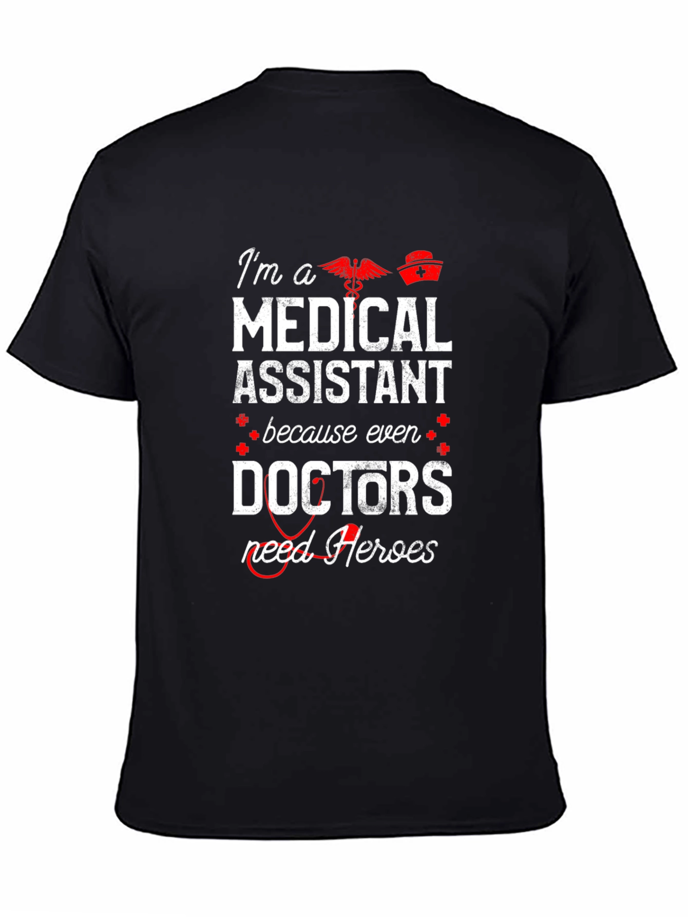 Black Medical Assistant Hero T-Shirt view 4
