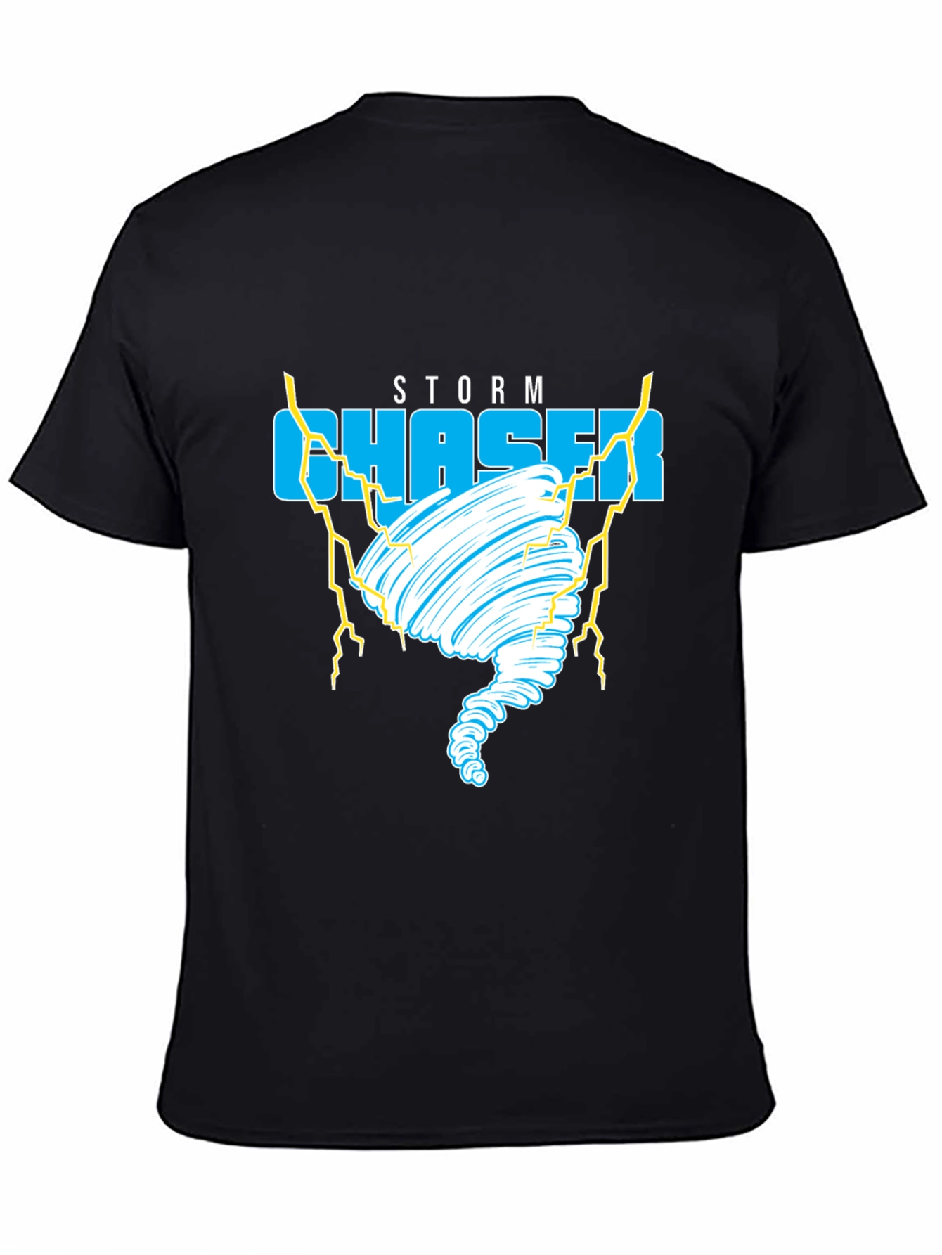 Black Storm Chaser Graphic Tee - Tornado Design view 4
