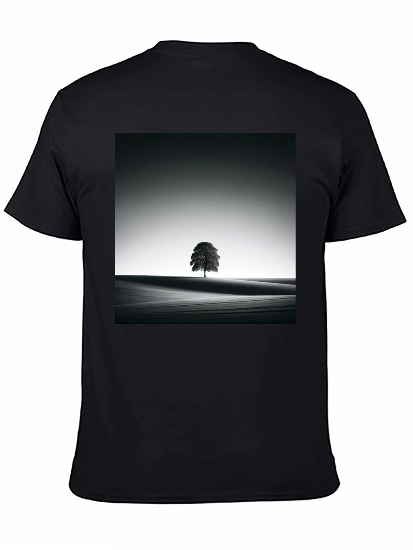 Black Monochrome Tree Graphic Tee - Artistic Menswear view 4