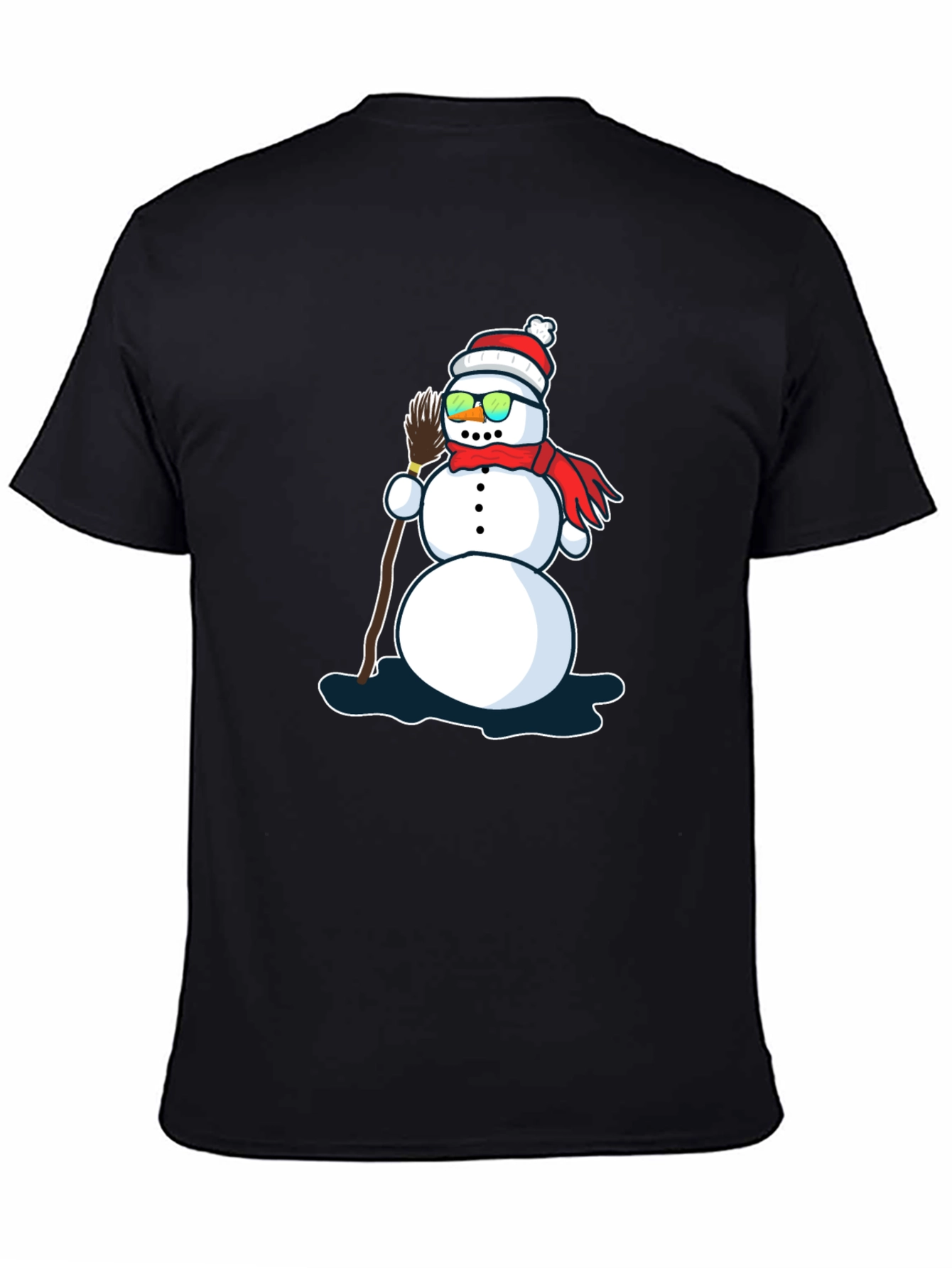 Black Cool Snowman T-Shirt view 4