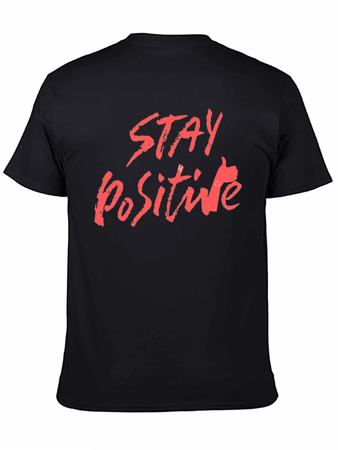 Black Stay Positive Graphic Tee - Black Cotton T-Shirt view 4