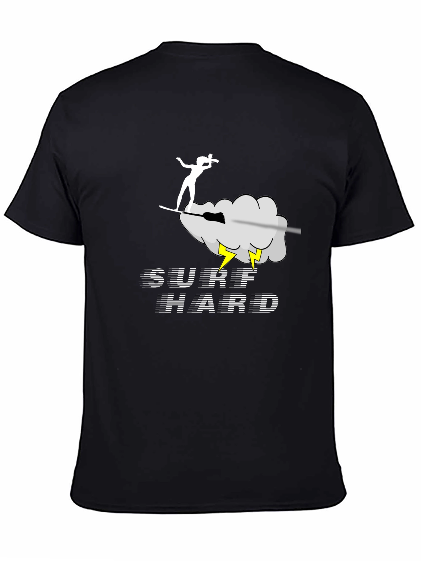Black Surf Hard Graphic Tee - Black view 4