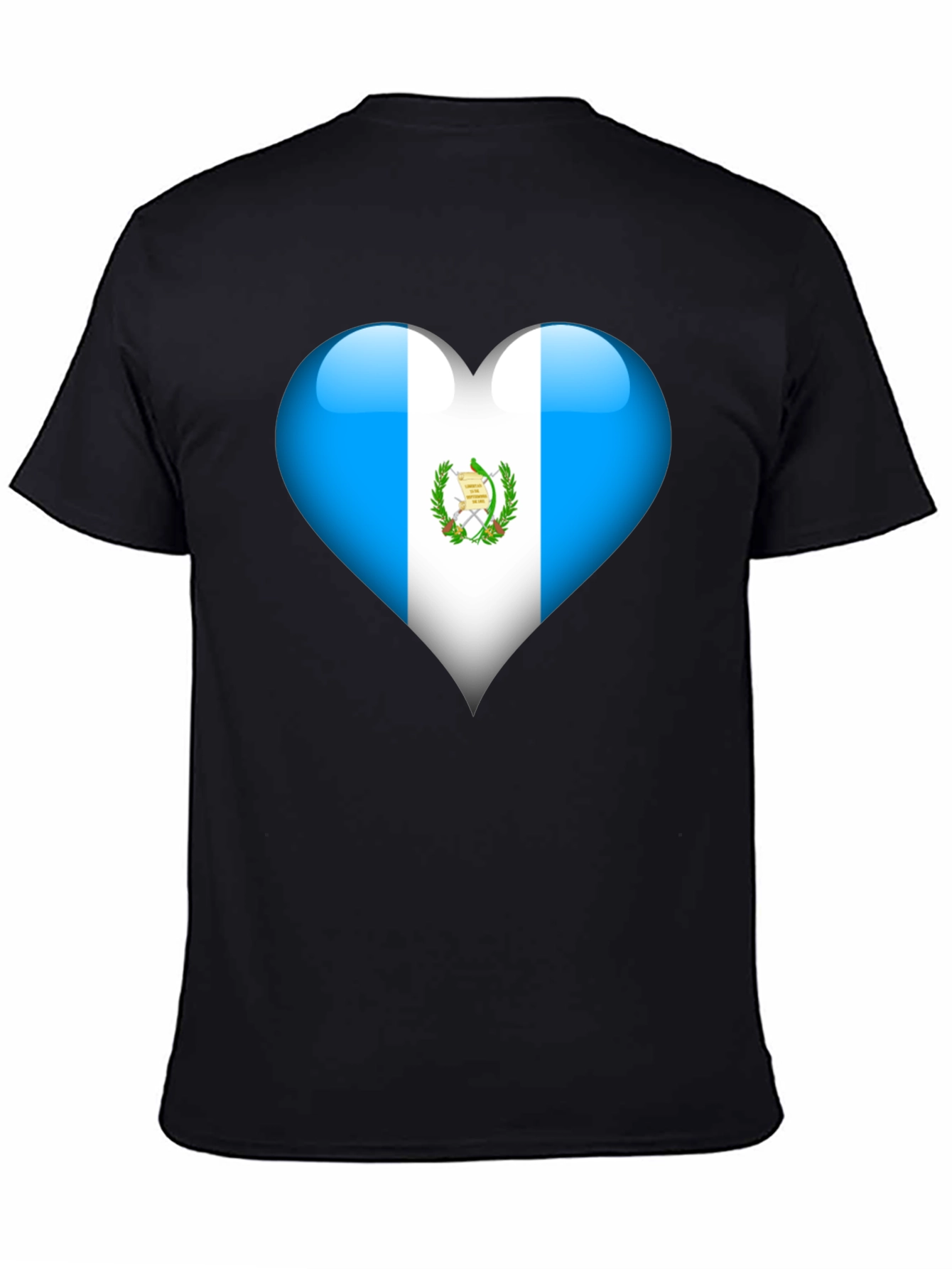 Guatemala Flag Heart T-Shirt - Black - 4