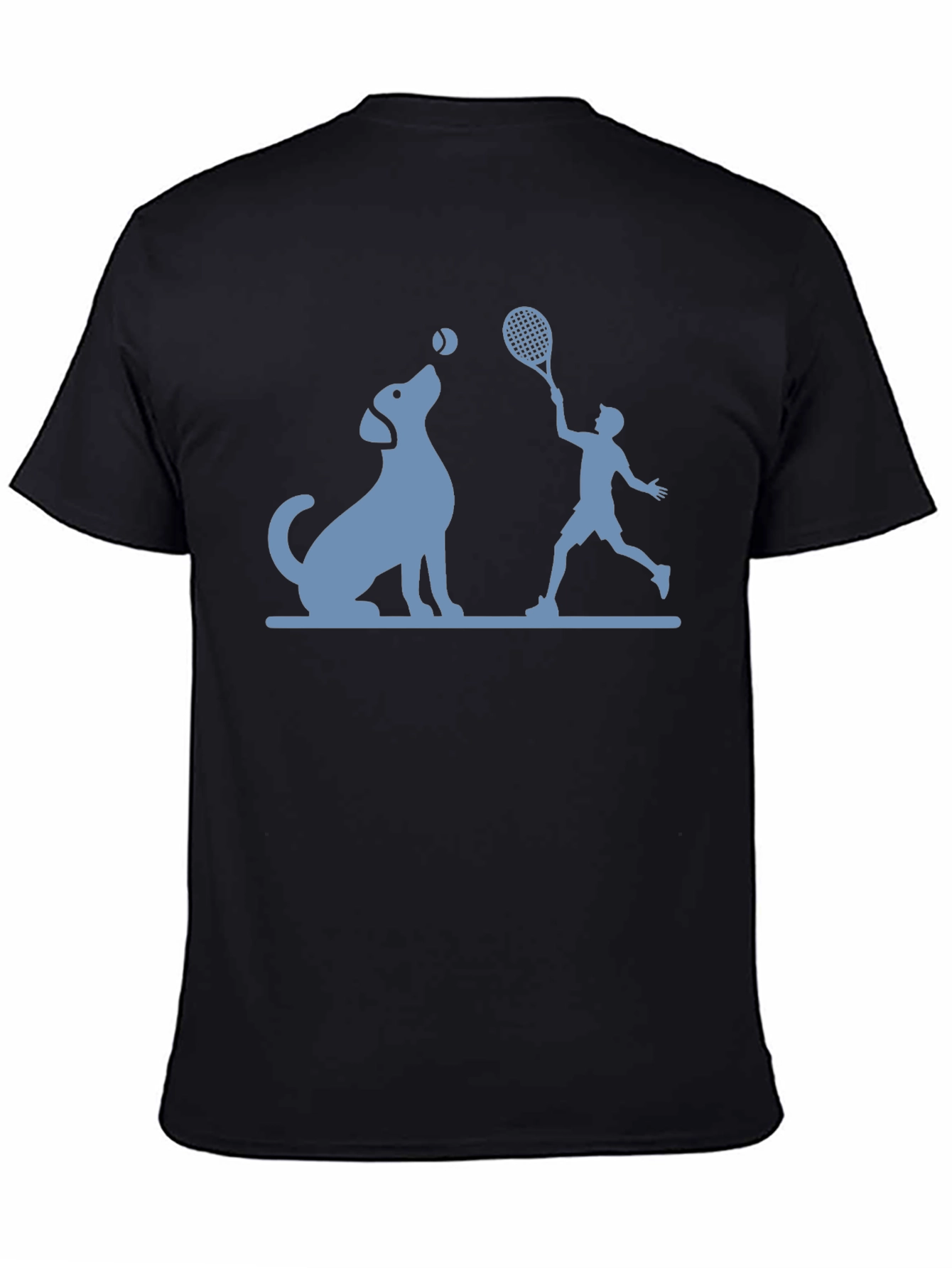 Black Dog & Tennis Player Graphic T-Shirt view 4