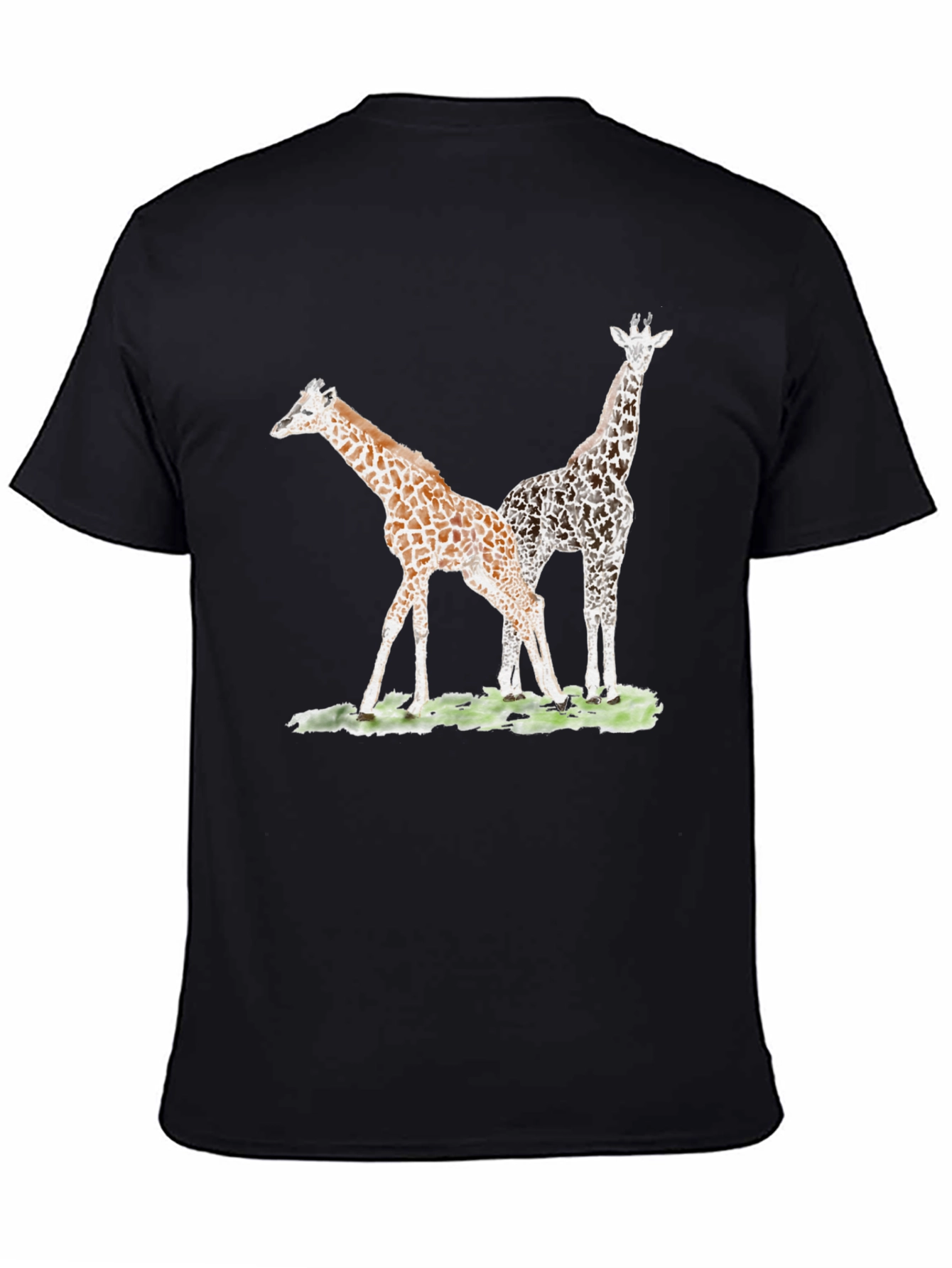 Black Giraffe Graphic Tee - Unique Animal Print T-Shirt view 4