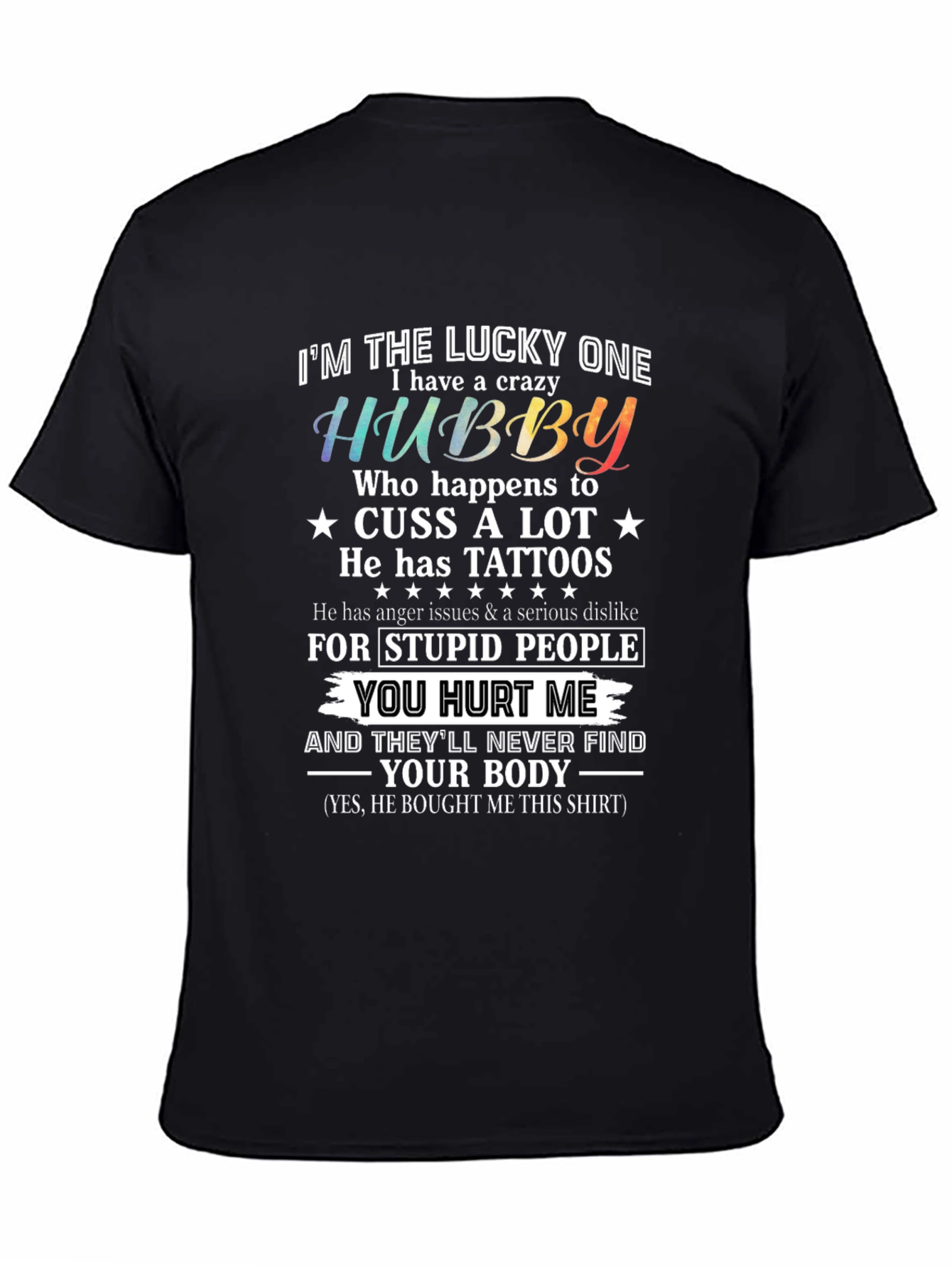 Black Crazy Hubby Graphic Tee - Husband Gift view 4