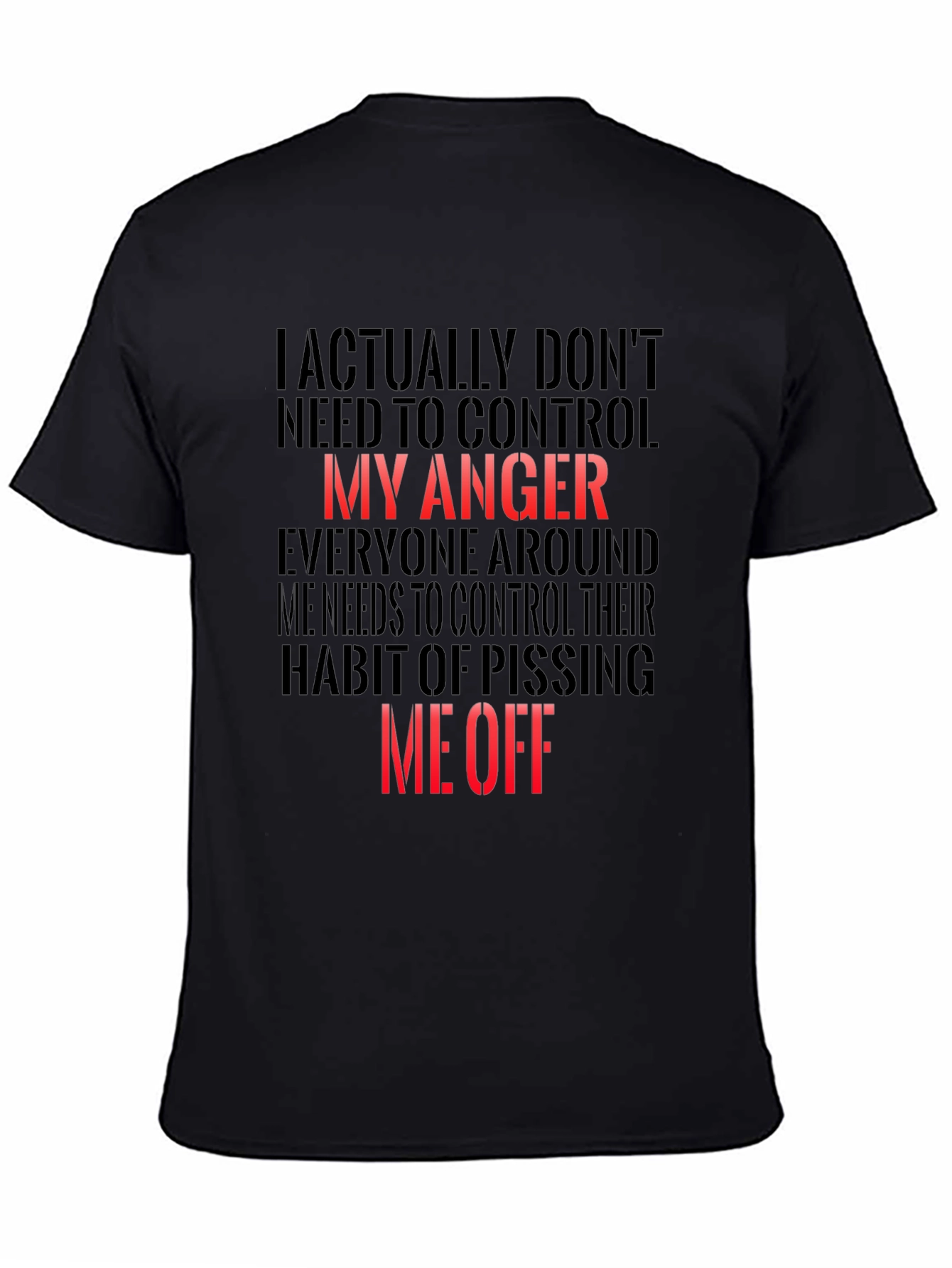 Black Funny Graphic T-Shirt - My Anger view 4