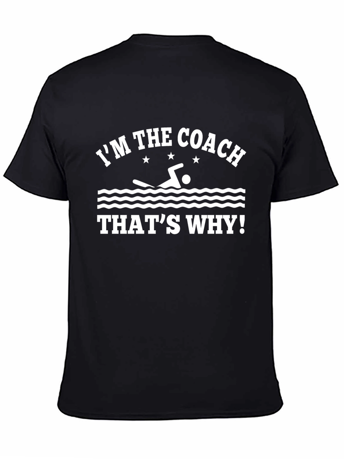 Black I'm the Coach T-Shirt, Swim Team Shirt, Black view 4