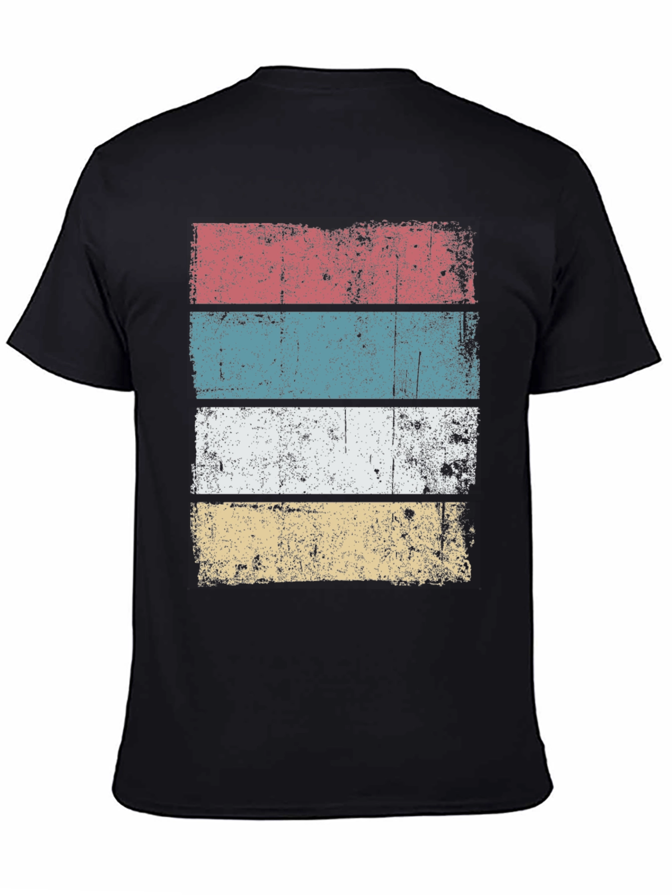Black Retro Striped Graphic T-Shirt view 4