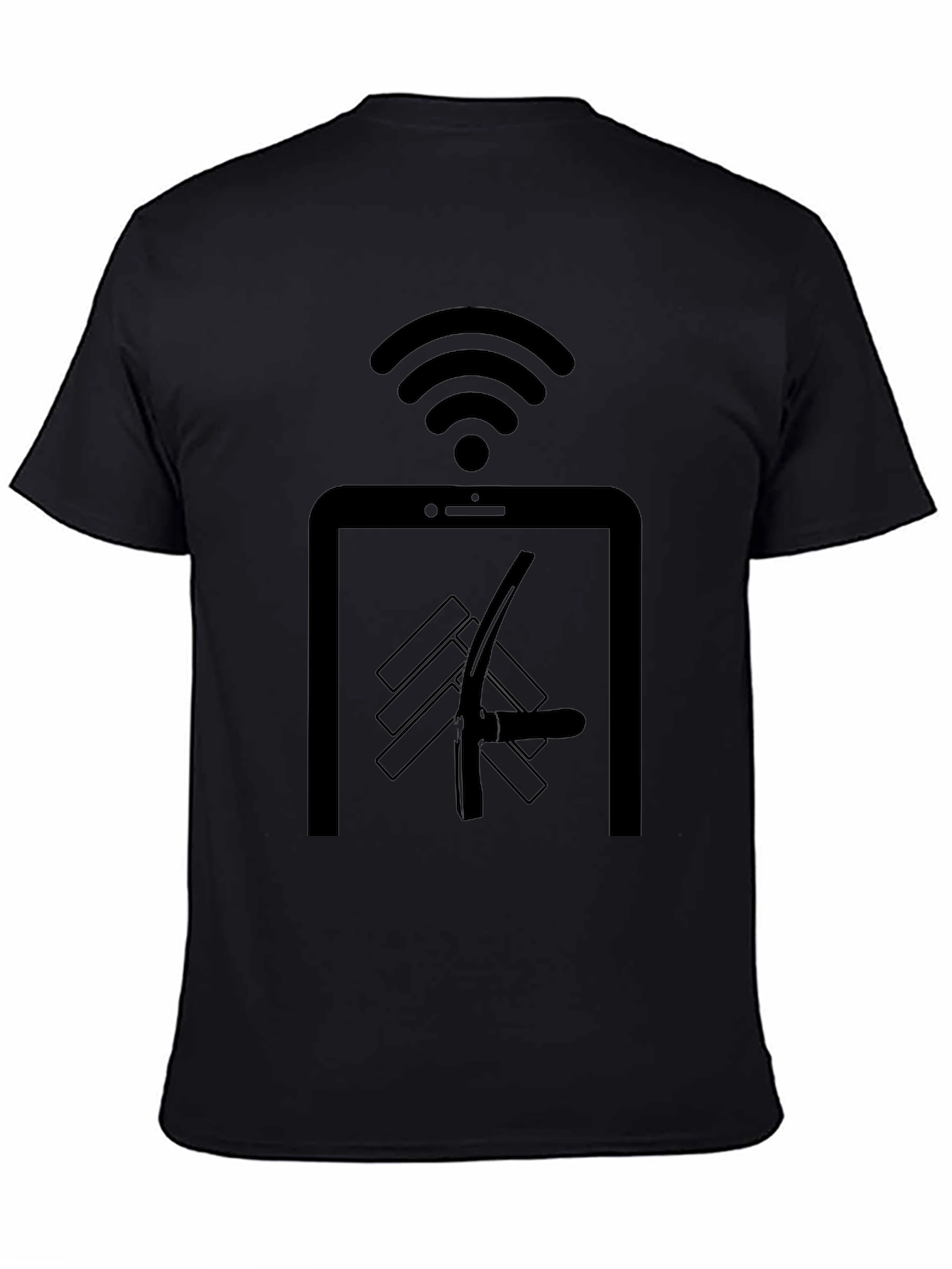 Black Novelty Black T-Shirt: Digital Detox Humor view 4