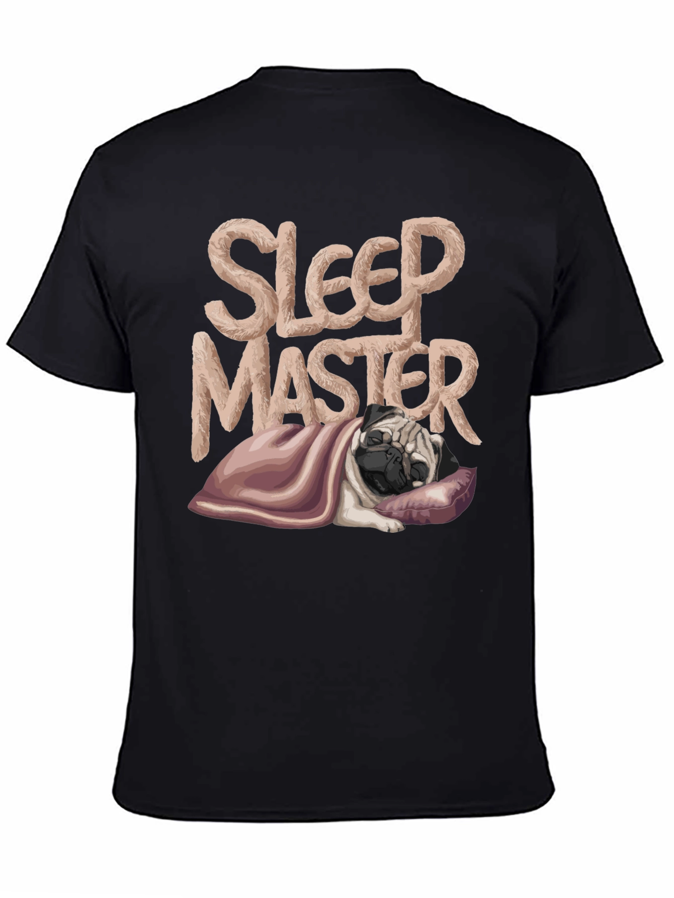Black Sleep Master Pug T-Shirt - Comfy and Stylish view 4