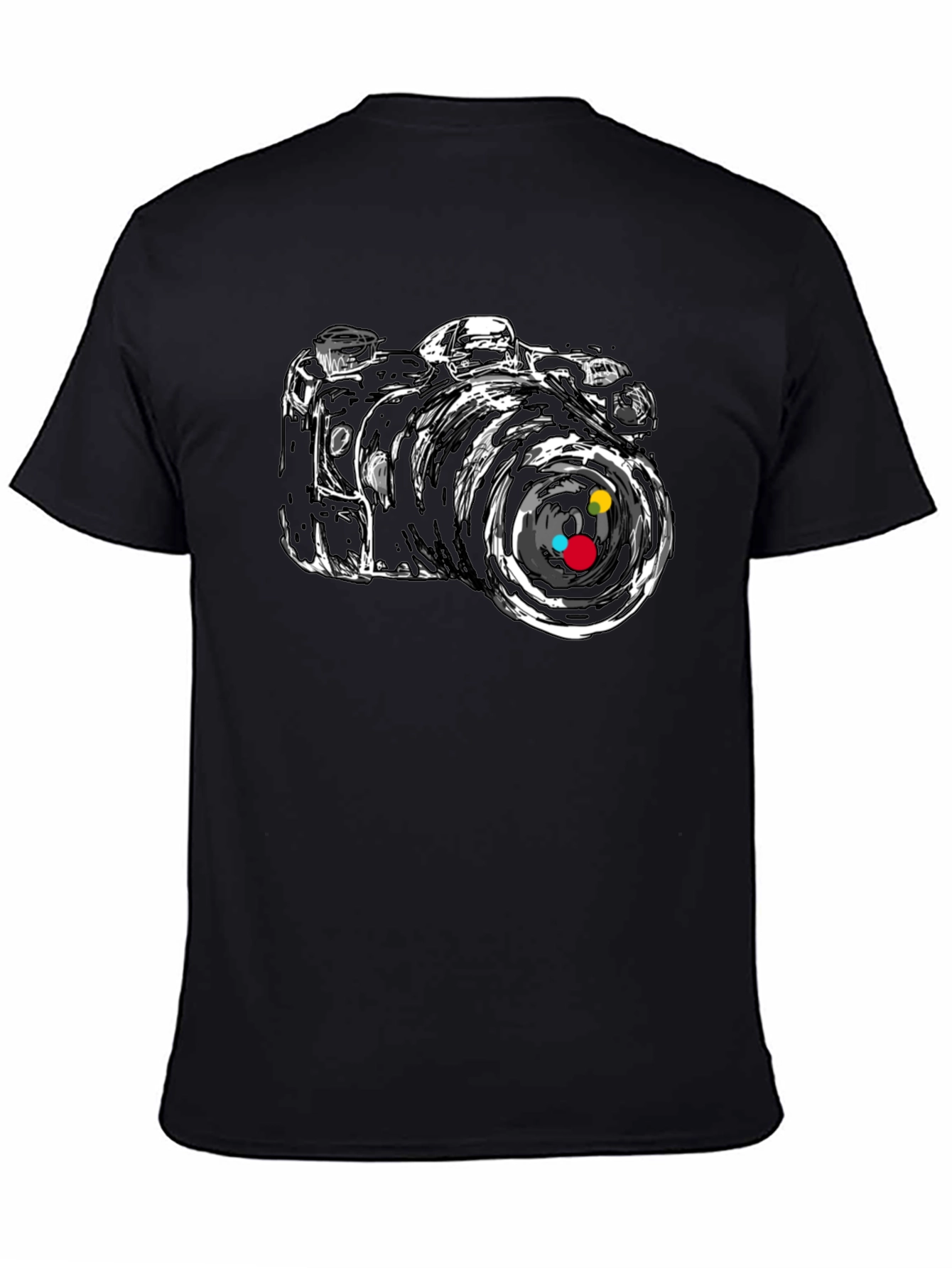 Black Camera Graphic Tee - Stylish Black T-Shirt view 4