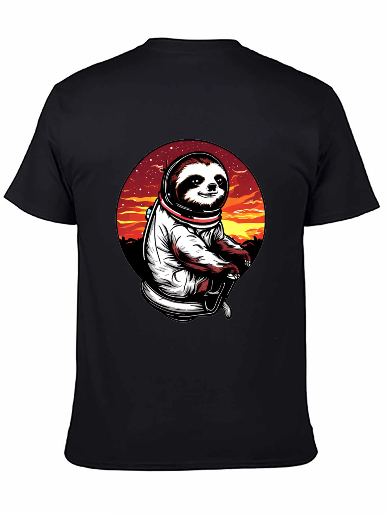 Black Sloth Astronaut T-Shirt - Space Explorer Tee view 4