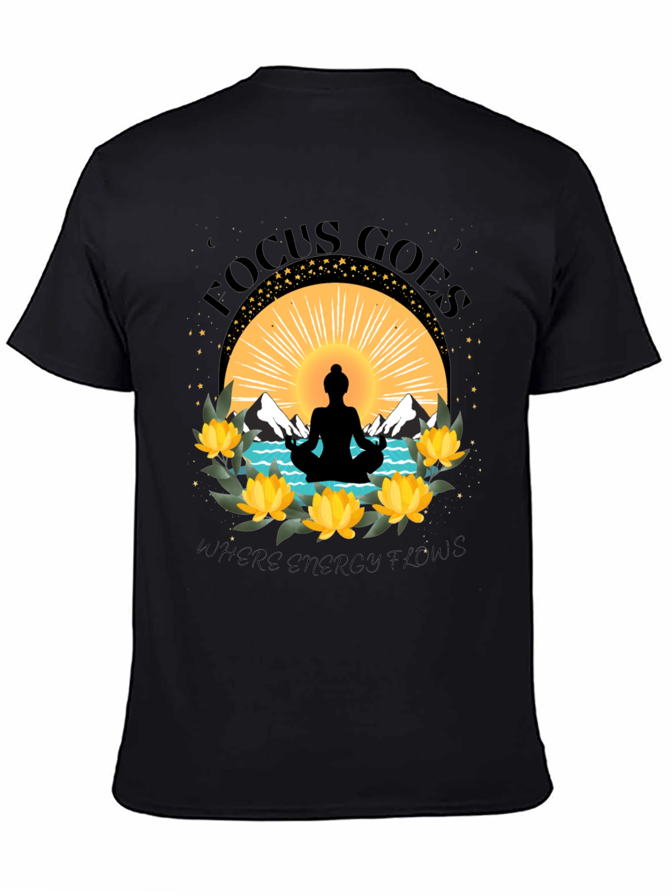 Focus Goes Where Energy Flows Yoga T-Shirt - 4