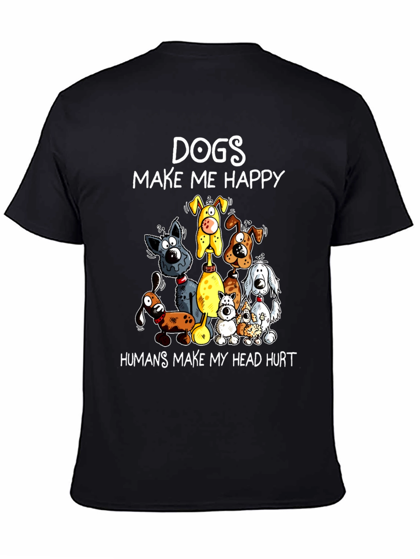 Black Dogs Make Me Happy Graphic T-Shirt view 4
