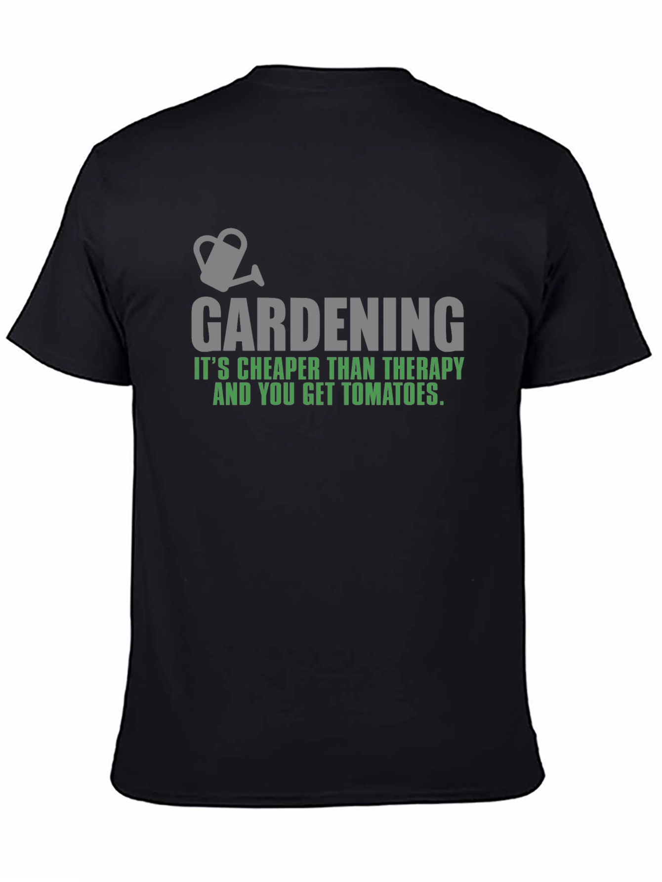 Black Gardening Therapy Tomato T-Shirt view 4