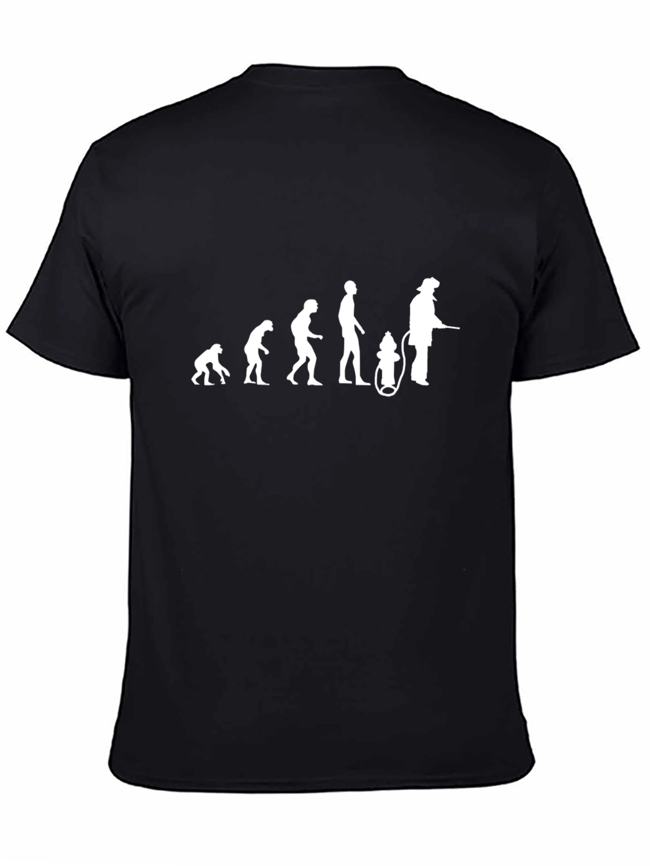 Black Firefighter Evolution Graphic T-Shirt - Black view 4