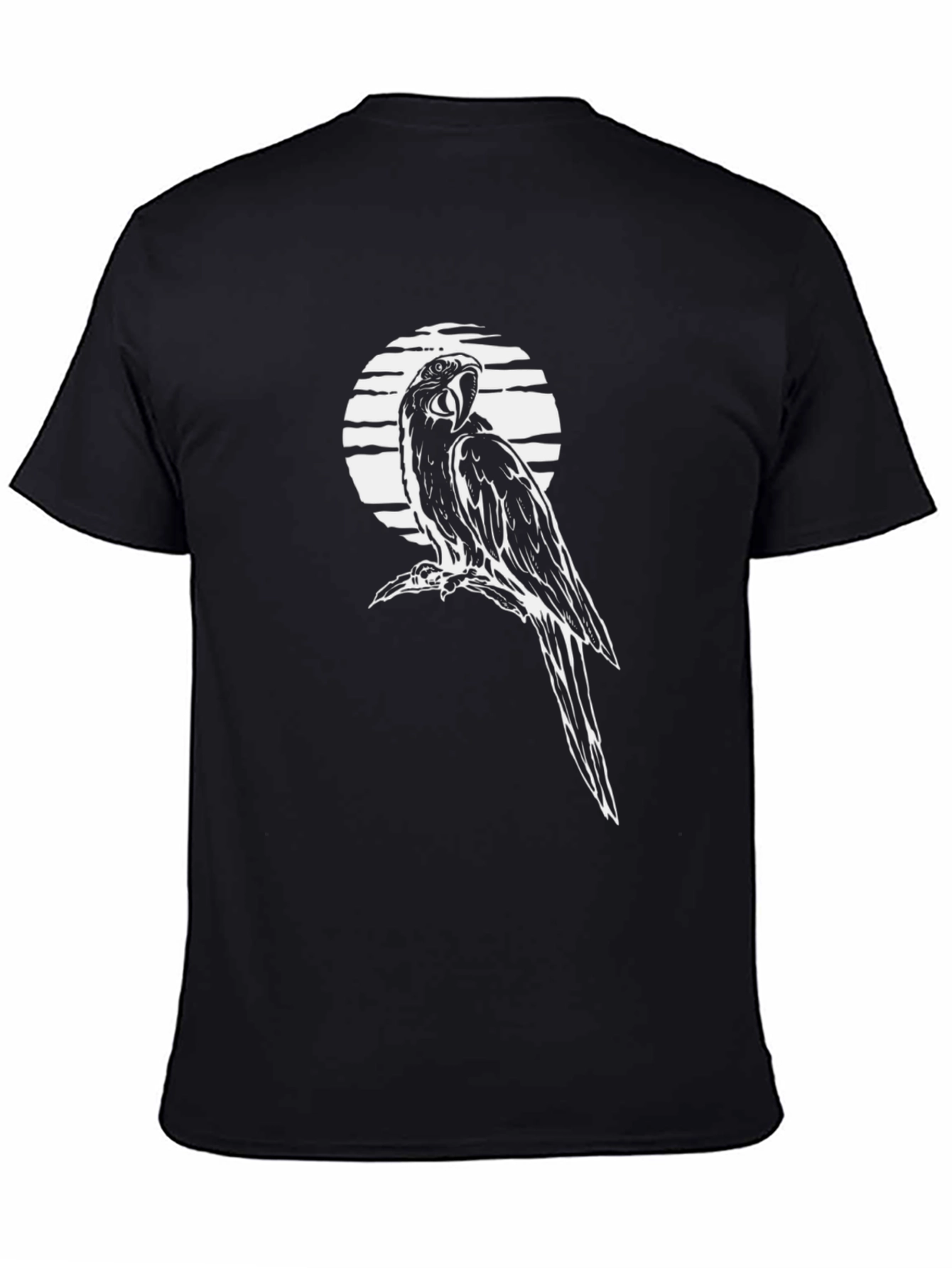 Black Parrot Graphic Tee - Men's Black T-Shirt view 4