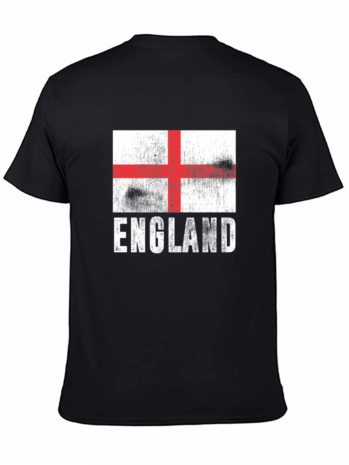 Black England Flag Graphic Tee - Stylish Mens T-Shirt view 4
