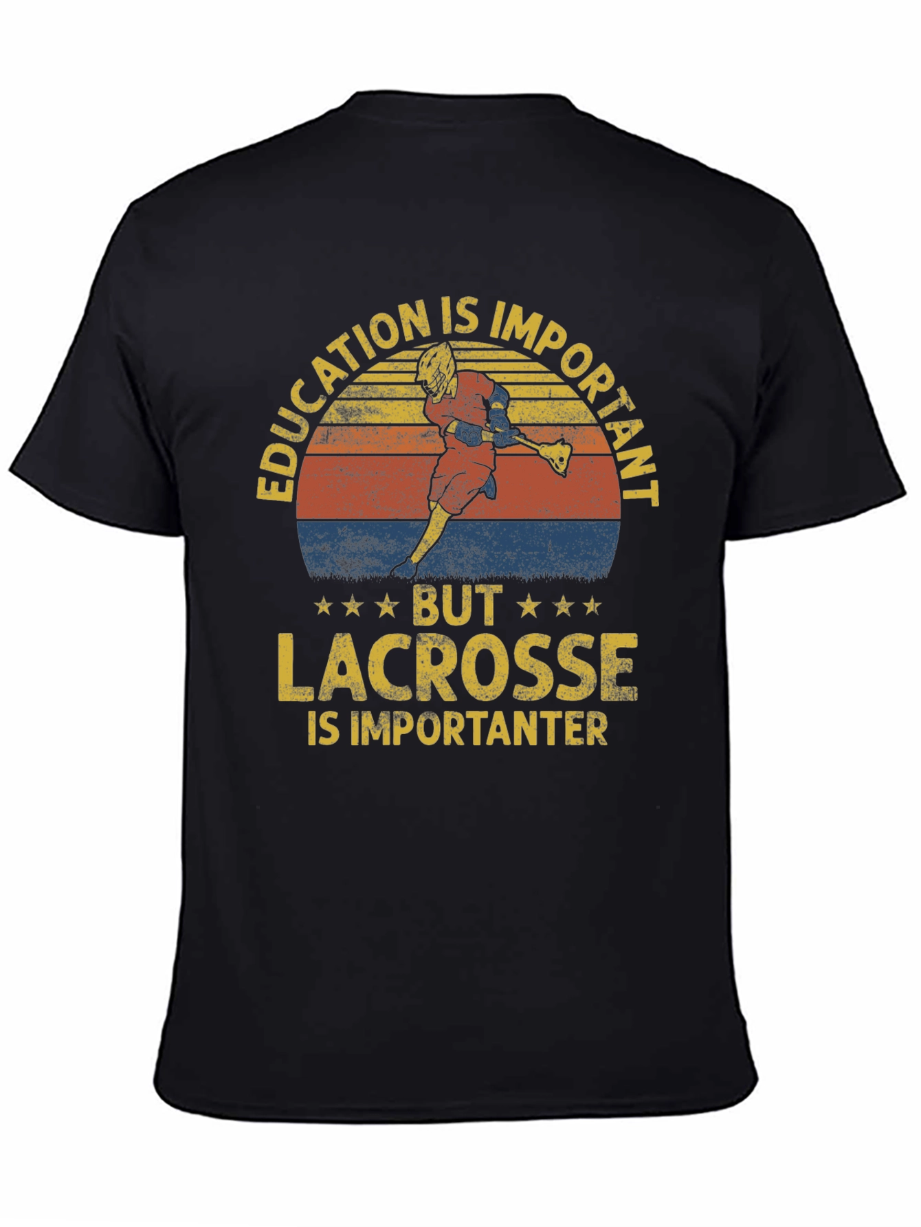 Black Education Important Lacrosse Importanter T-Shirt view 4