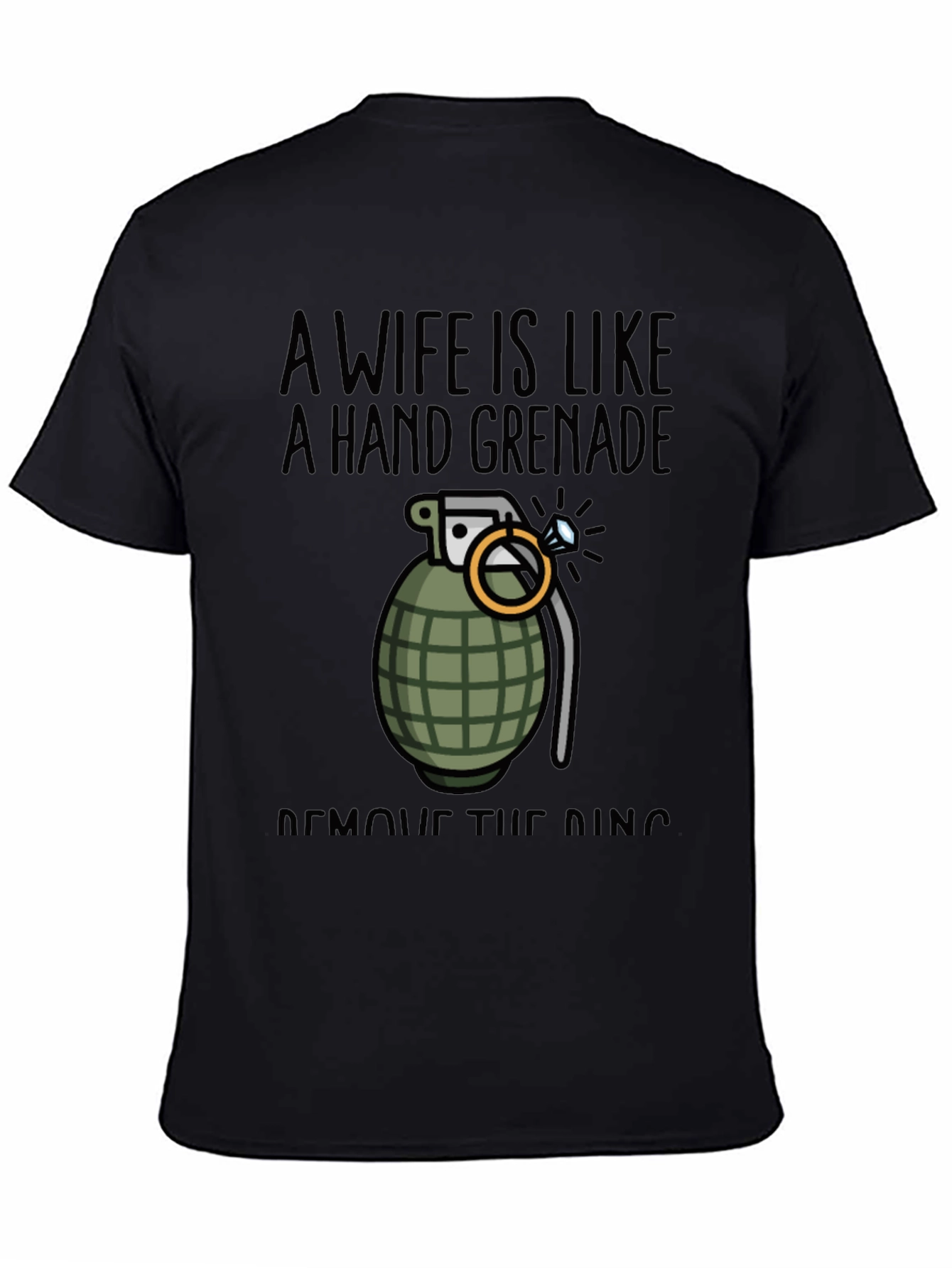 Black Wife Hand Grenade Graphic Tee - Funny T-Shirt view 4