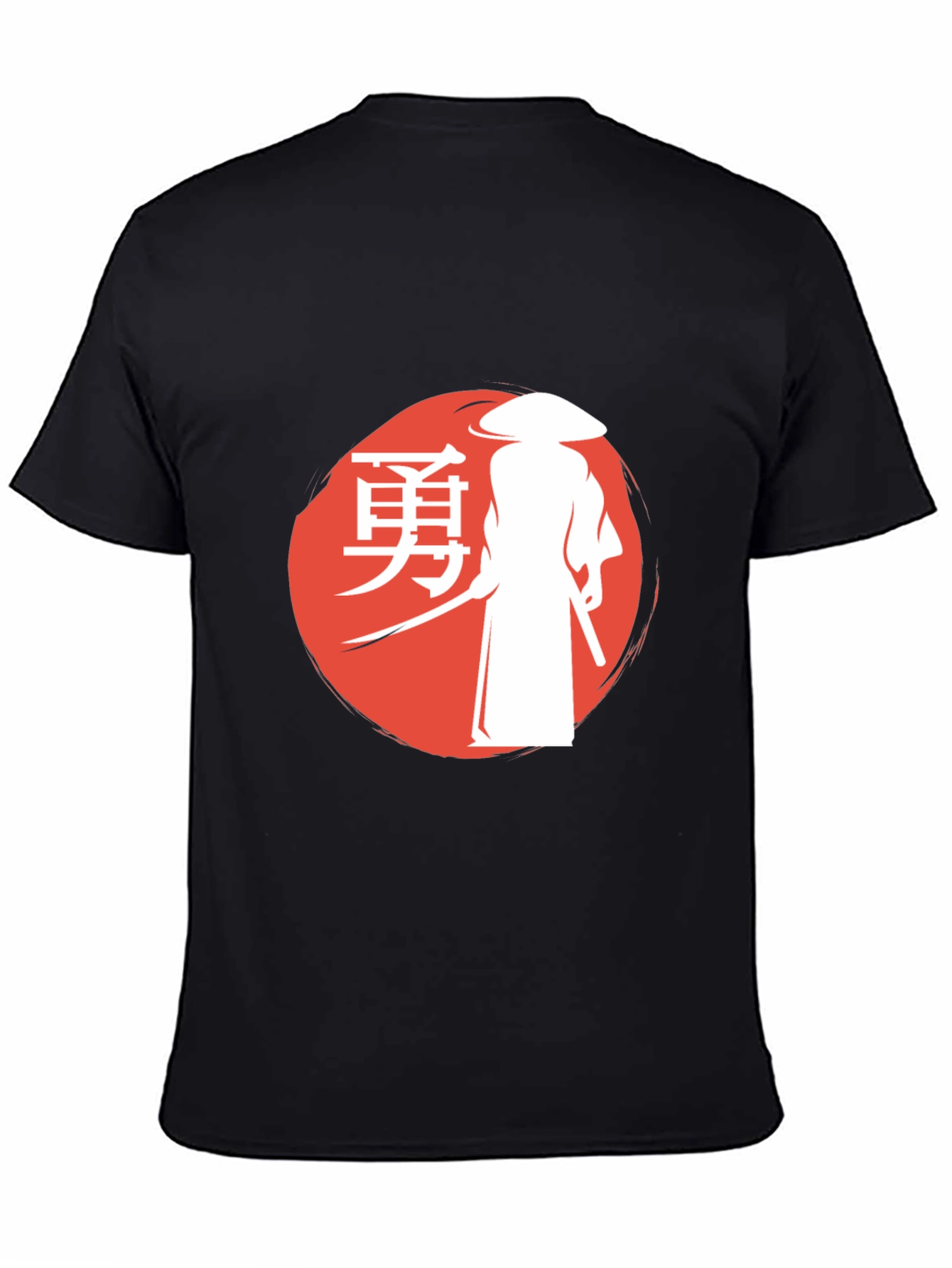 Black Samurai Graphic T-Shirt - Warrior Spirit Design view 4