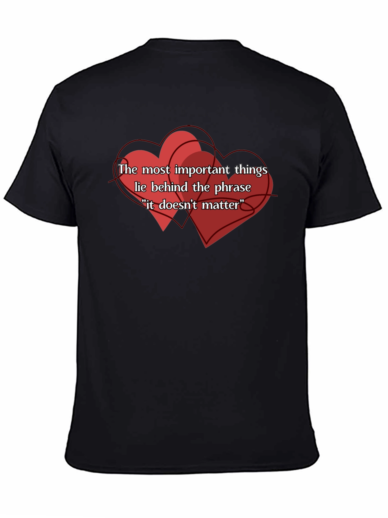 Black Important Things Tee - Heart Design view 4