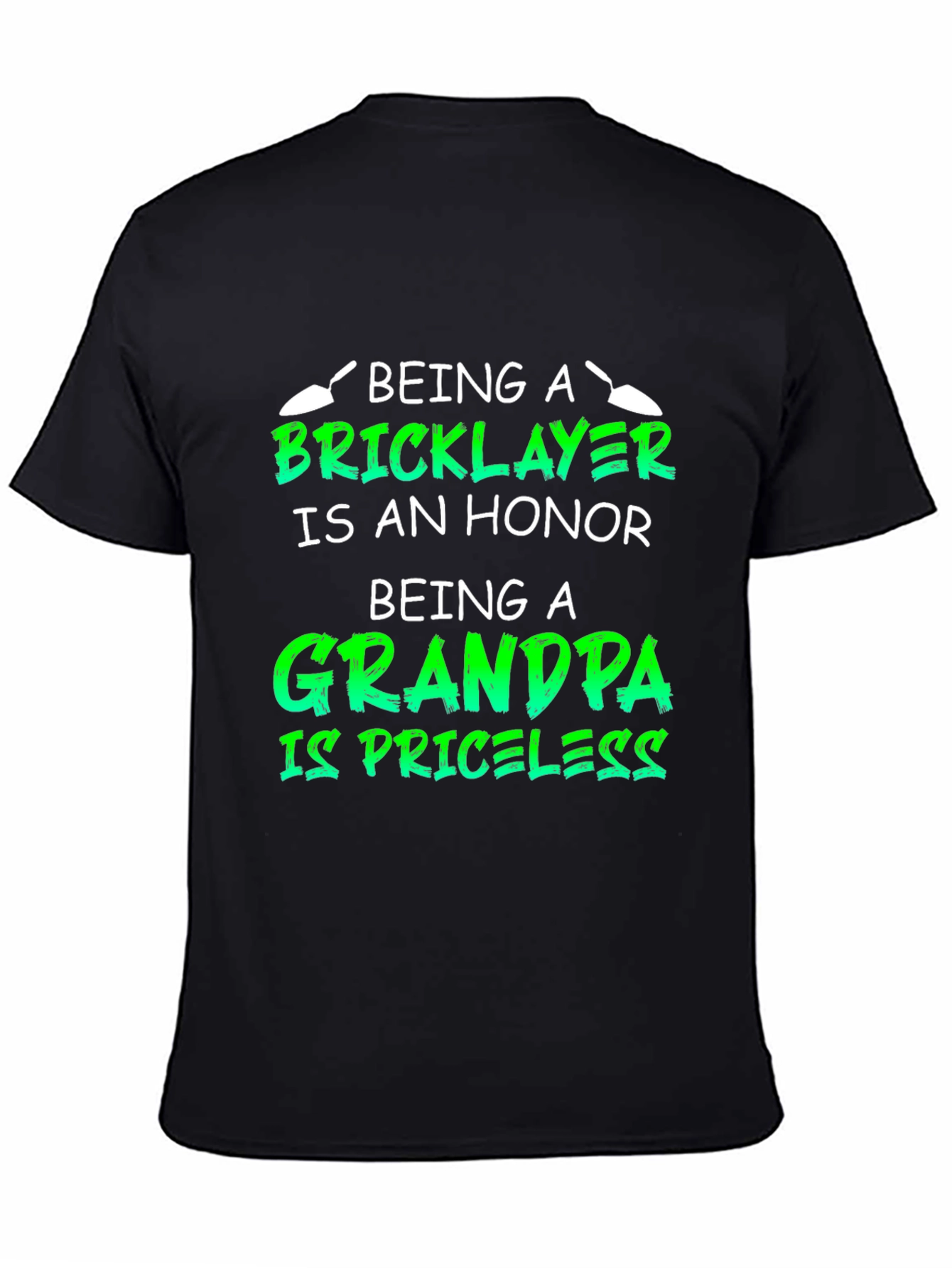 Black Bricklayer Grandpa Honor Priceless Black T-Shirt view 4