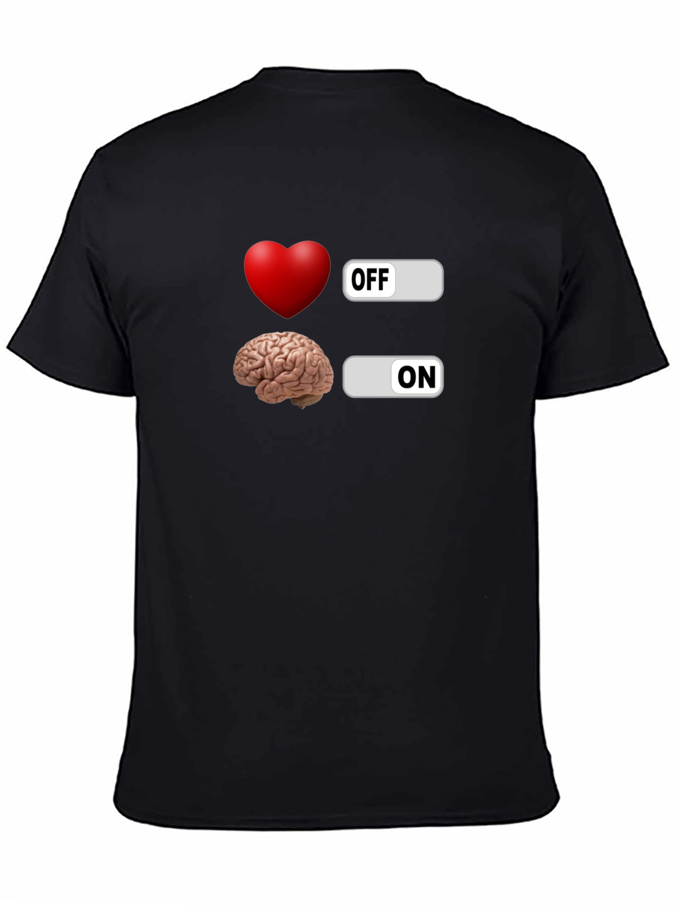 Black Heart Off Brain On Graphic T-Shirt view 4