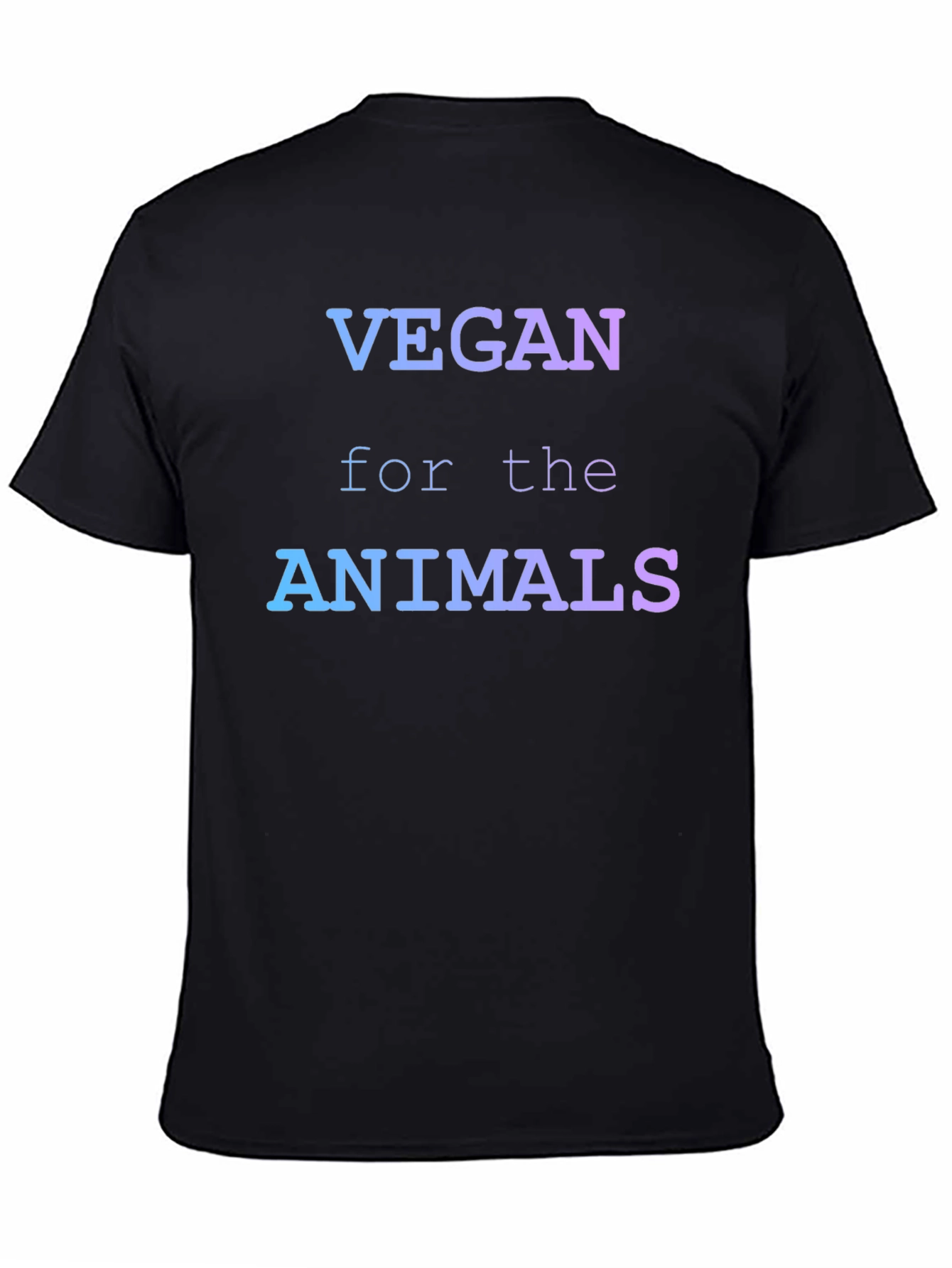 Black Vegan for the Animals Gradient Graphic T-Shirt view 4