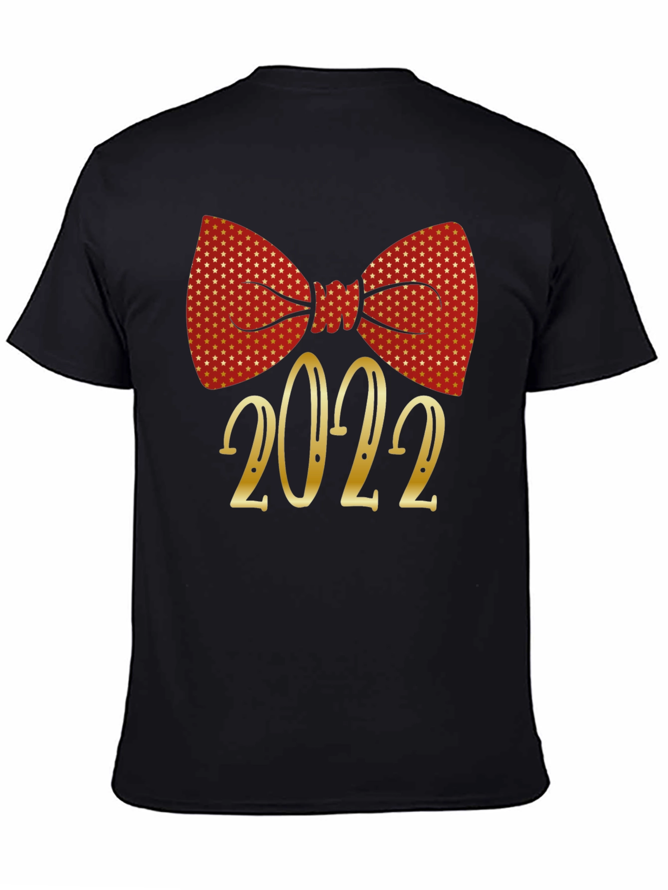 Black Festive 2022 Bow Tie Graphic T-Shirt view 4