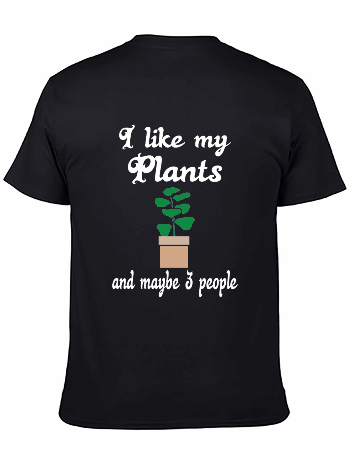 Black Plant Lover Tee: I Like My Plants & Maybe 3 People! view 4