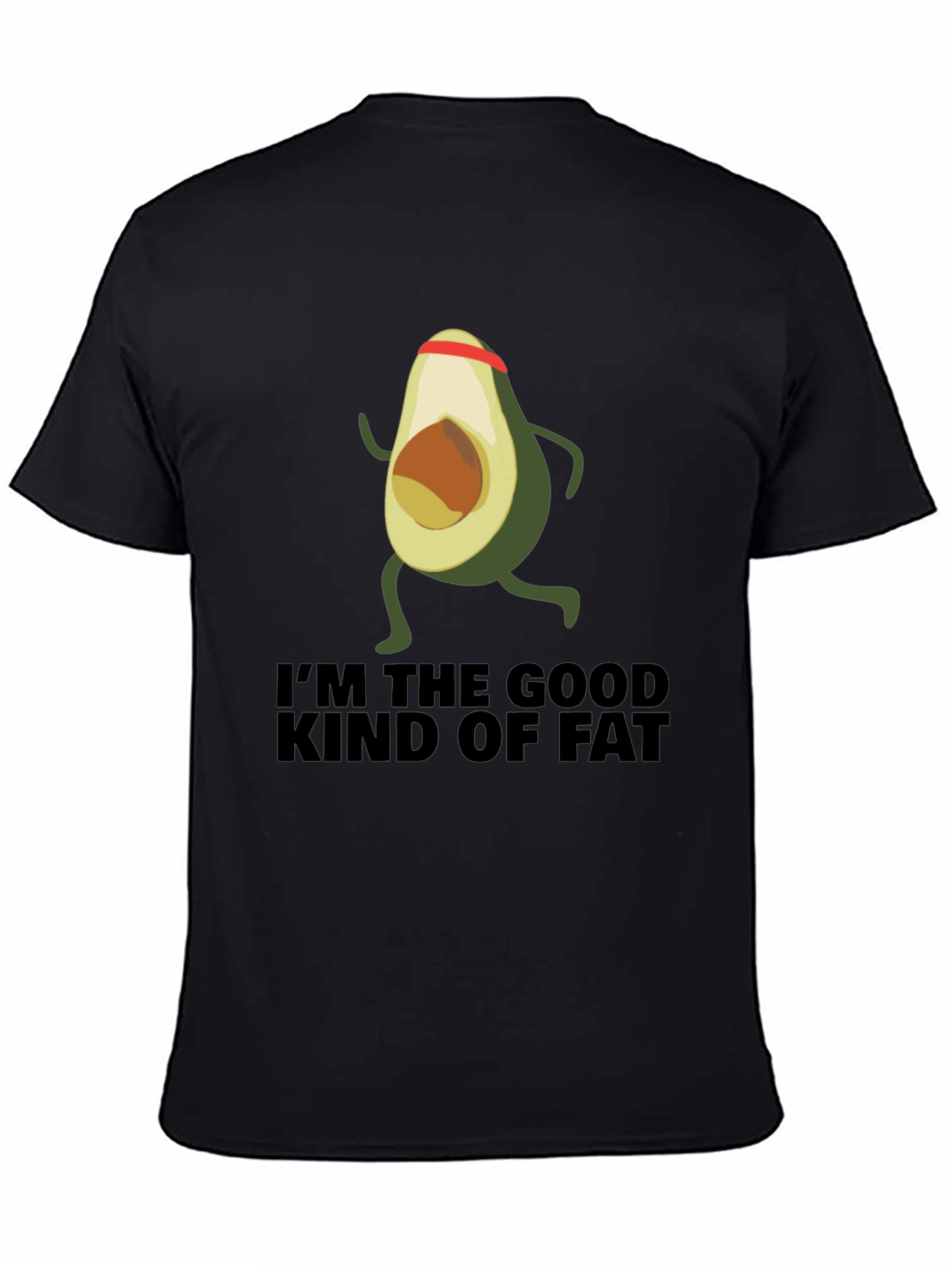 Black Avocado Running T-Shirt - I'm the Good Kind of Fat view 4