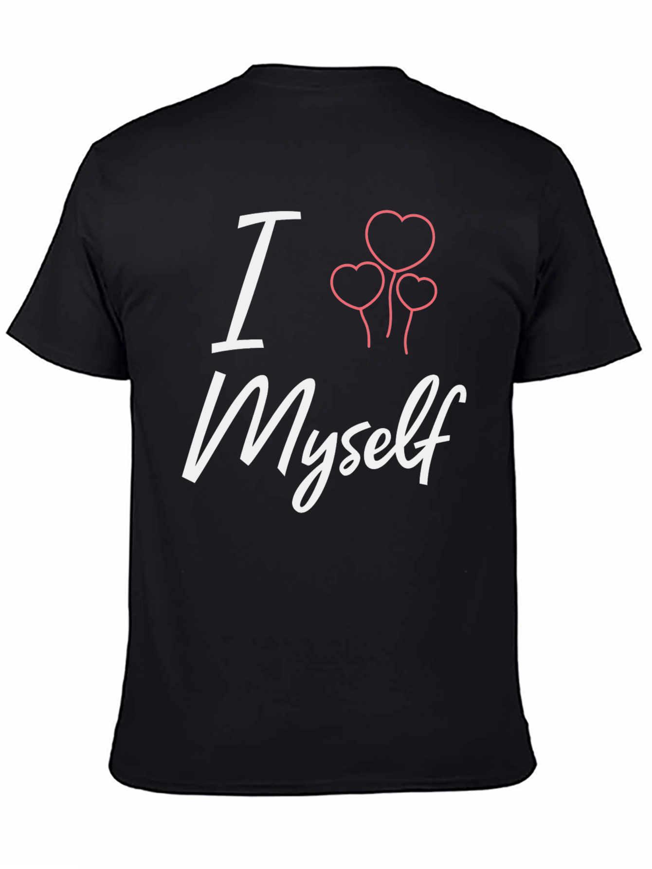 Black I Heart Myself T-Shirt - Black Tee with Cute Graphic view 4