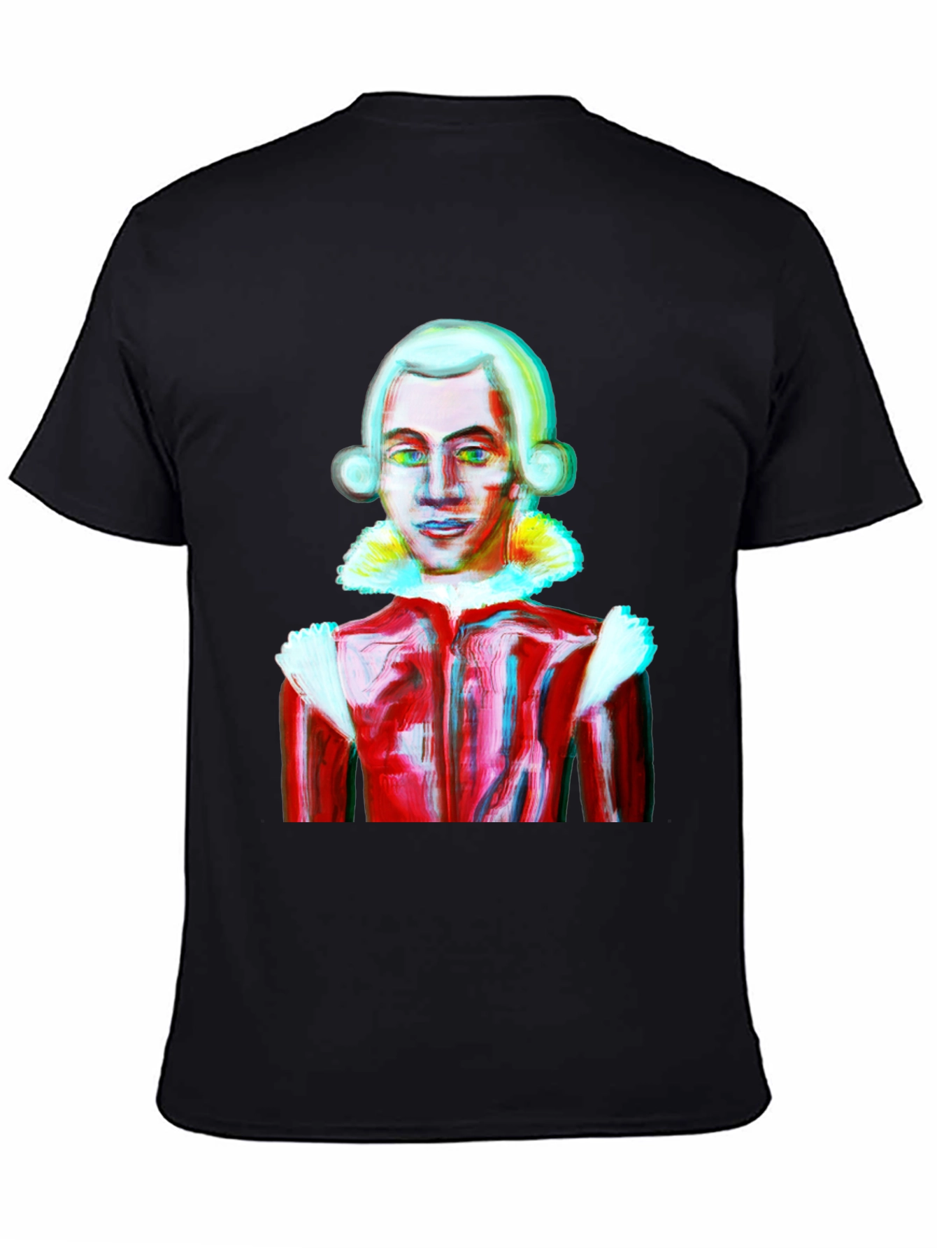 Black Mozart Style Graphic Tee - Artistic T-Shirt view 4