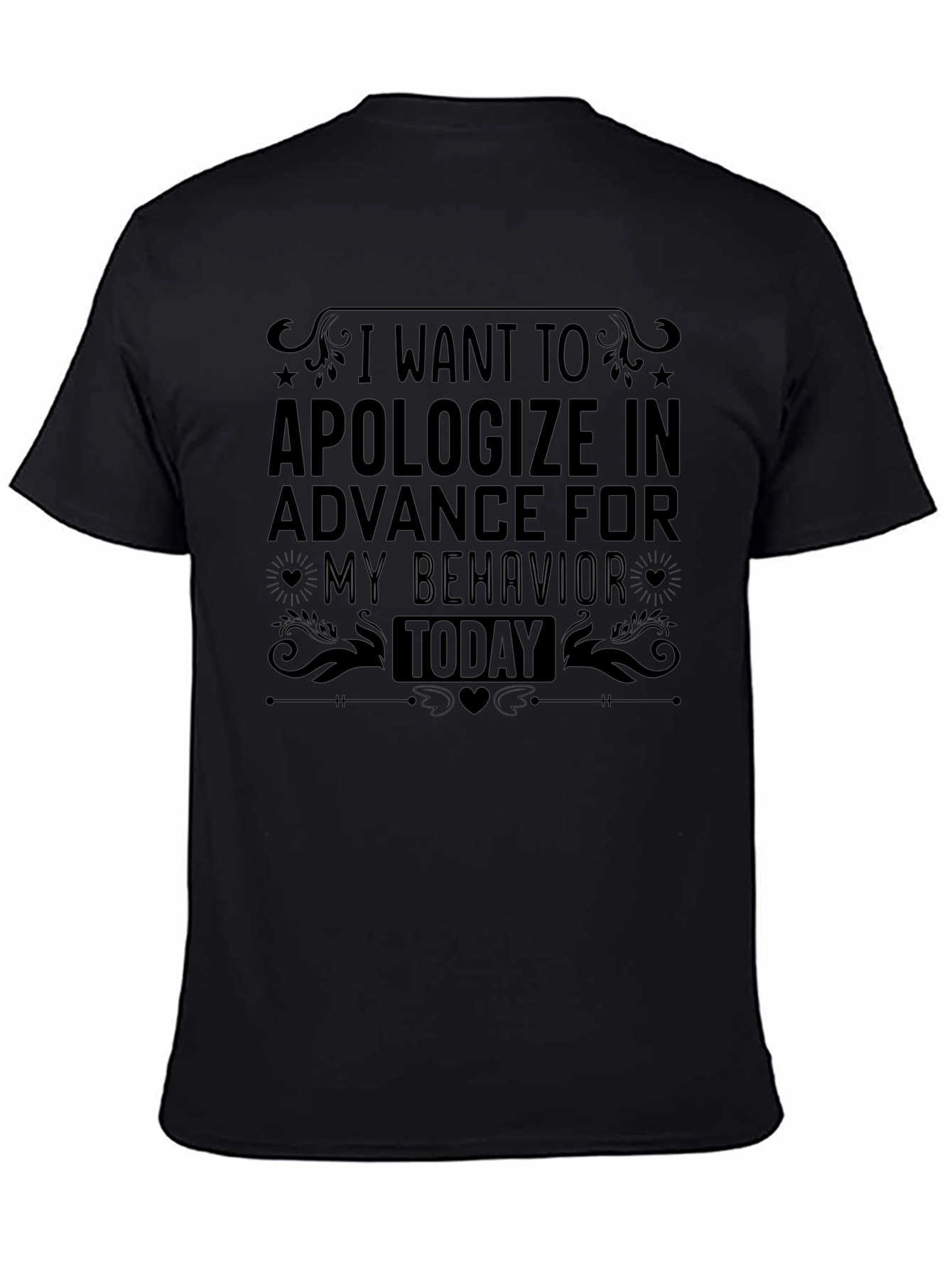 Black Funny Apology Humor Graphic T-Shirt view 4