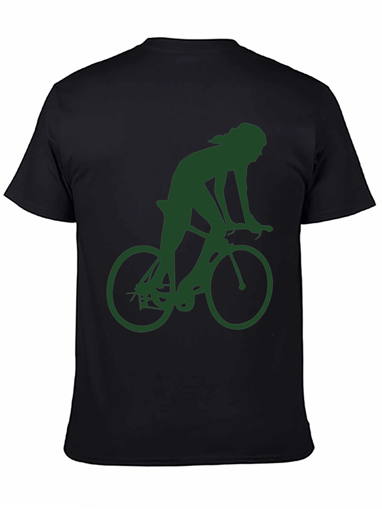 Black Cyclist Graphic Tee - Black Cotton Blend T-Shirt view 4