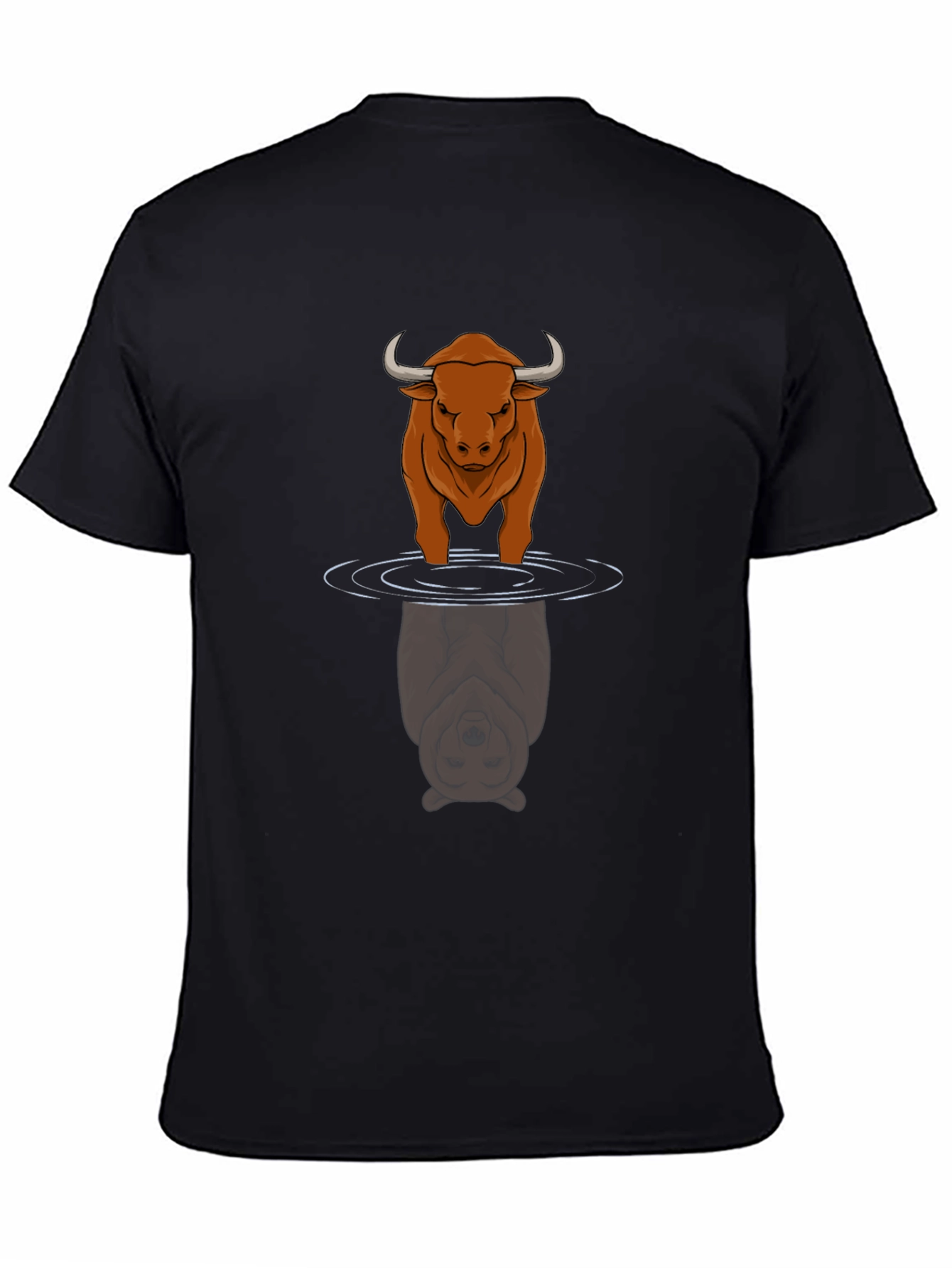 Black Bull & Bear Reflection T-Shirt - Stock Market Apparel view 4
