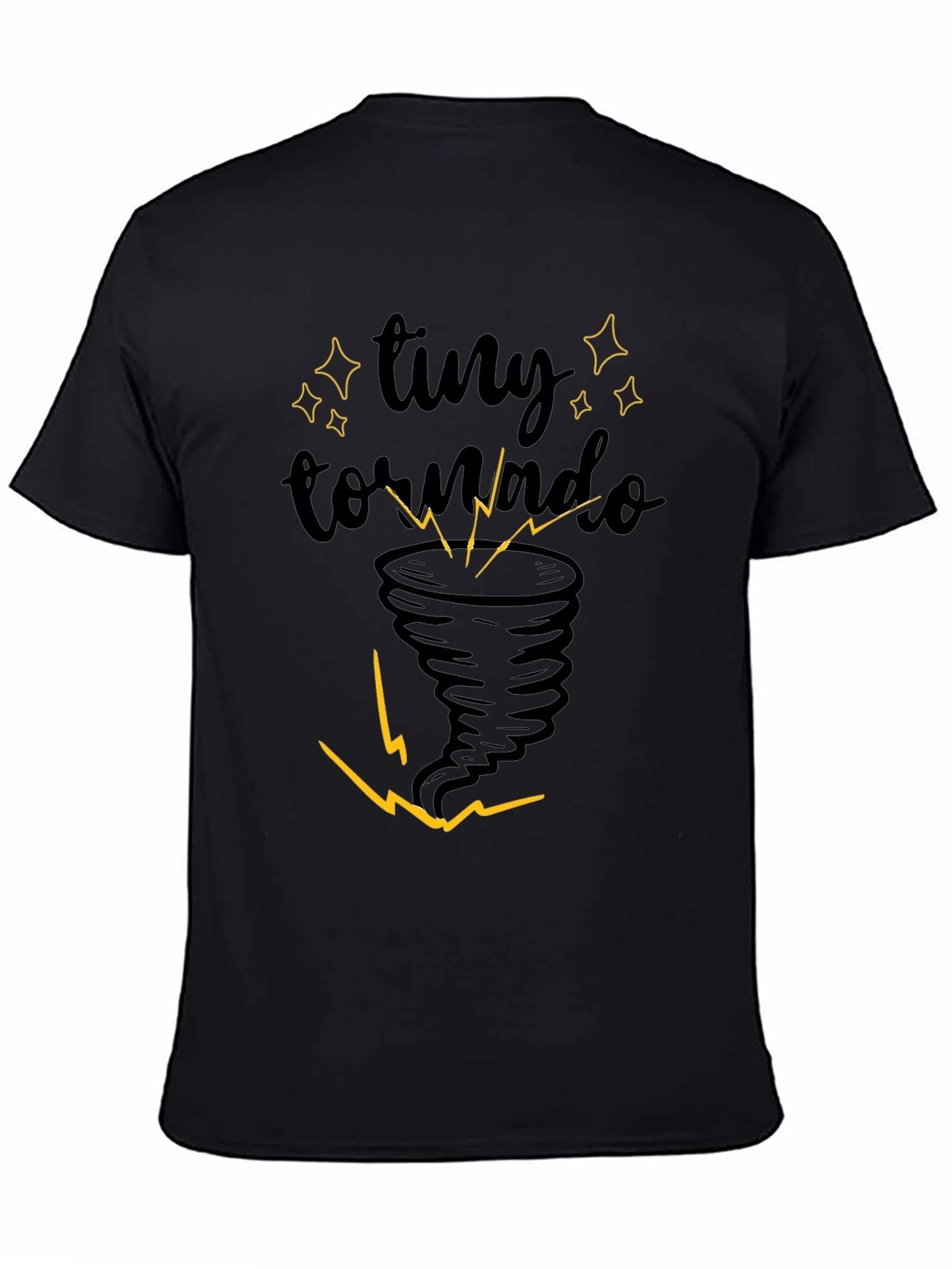 Black Tiny Tornado Graphic Tee - Soft Cotton Comfort view 4